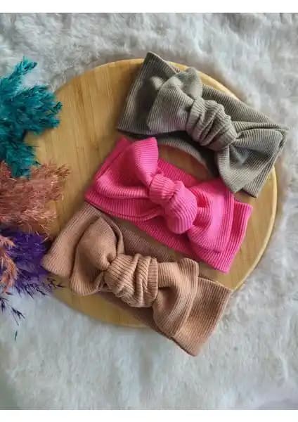 Seher Bebe Butik Kız Bebek ve Çocuk Ribana Bandana 3'lü Set: Şıklık ve Konforun Birleşimi