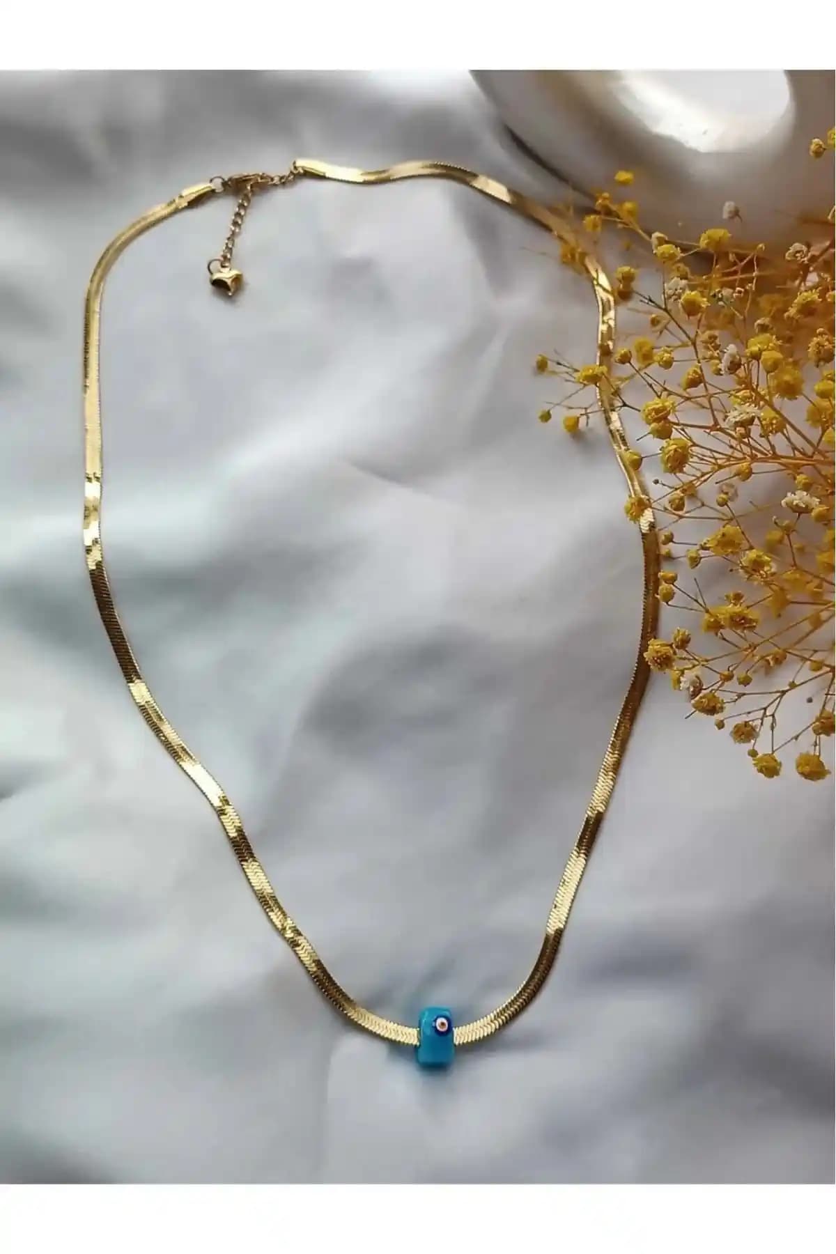 Sepetten Eve Nazar Boncuklu Uzun Italyan Zincir Çelik Kolye: Şık ve Anlamlı Takı Seçenekleri