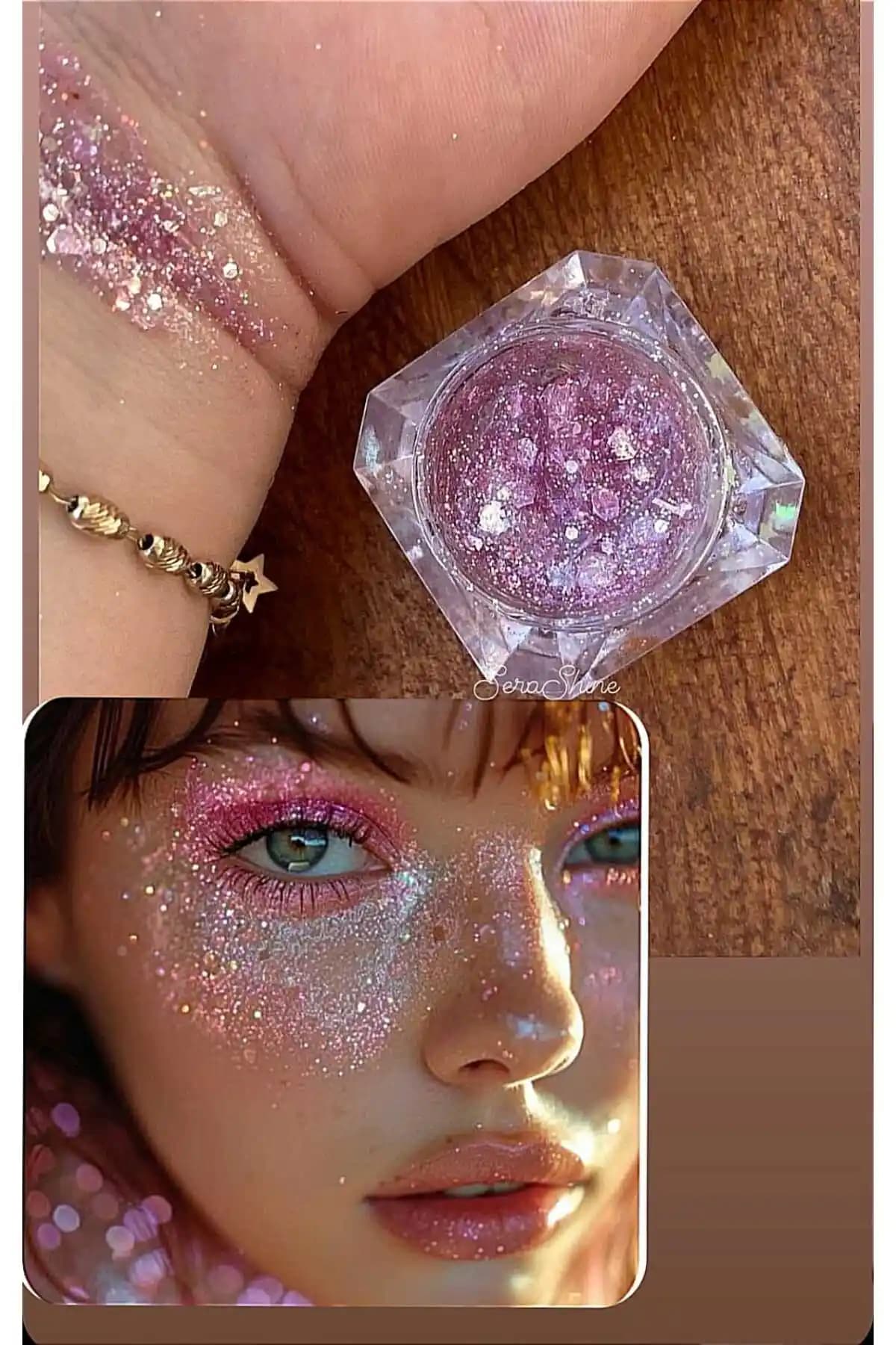 Serashine Jel Glitter: Parlaklık ve Şıklık Sunan Pembe Makyaj Ürünü