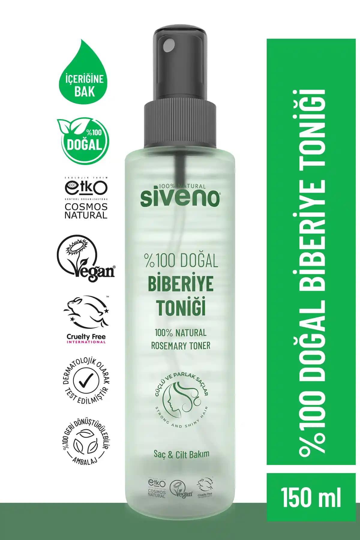 Siveno %100 Doğal Biberiye Suyu ile Saçlarınız İçin Güçlü ve Doğal Bakım Çözümü