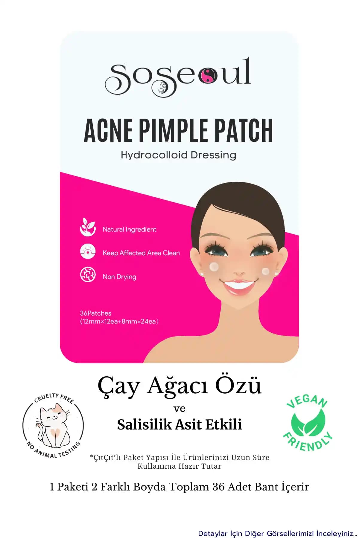 SoSeoul Sivilce Bandi Çay Çiçeği ve Salisilik Asit İçeren Cilt Bakım Ürünü