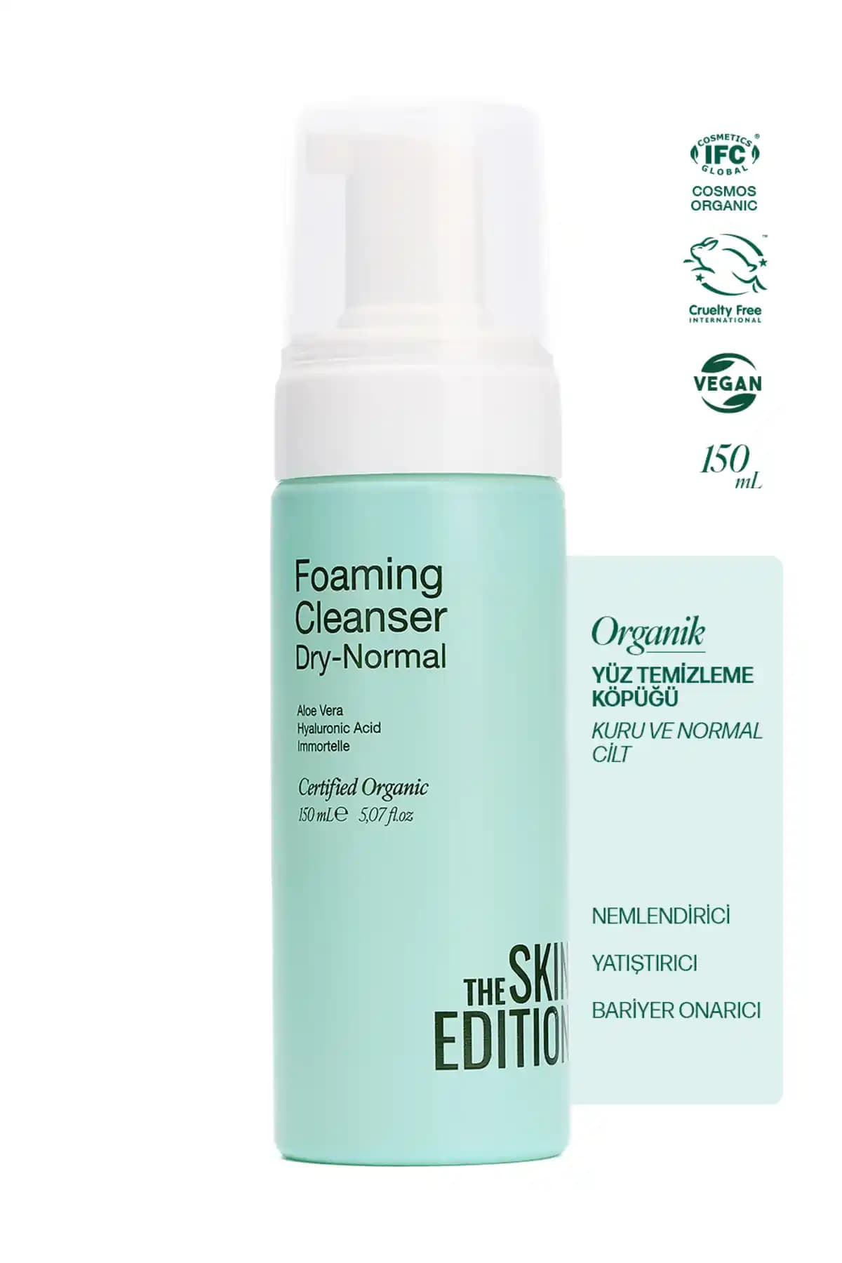 The Skin Edition Organik Sertifikalı Yüz Temizleme Köpüğü Hassas ve Kuru Ciltler İçin Güvenilir Temizlik Çözümü