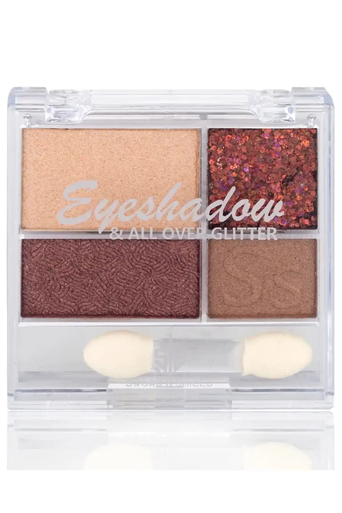 Tikatti S&S 4 Renkli Glitter Göz Farı 03: Canlı ve Metalik Göz Makyajı İçin Pratik Palet