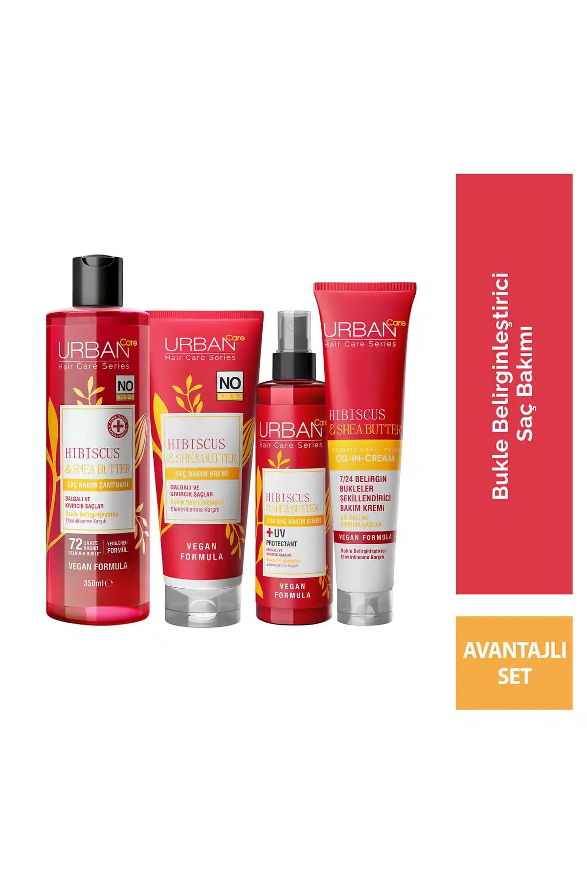 Urban Care Hibiscus Shea Butter Seti ile Dalgalı ve Kıvırcık Saçlar İçin Güçlü Bakım Çözümü