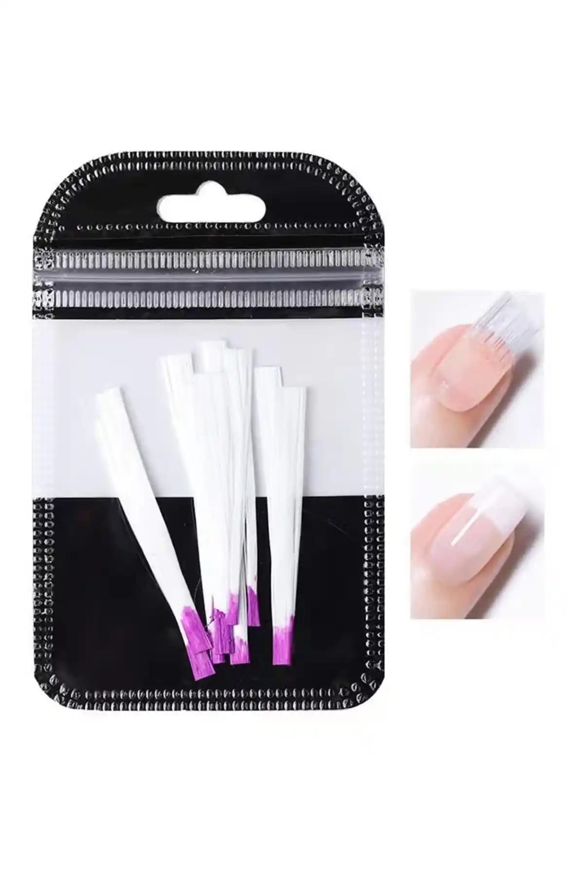 Venalisa 10 Adet Fiber Protez Tırnak Fiberglass Beyaz Güçlendirme ve Estetik Ürünü