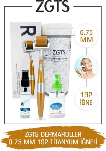 Zgts Gold Line 0.75mm Titanyum 192 İğneli Derma Roller ile Cilt Yenileme ve Gençleştirme