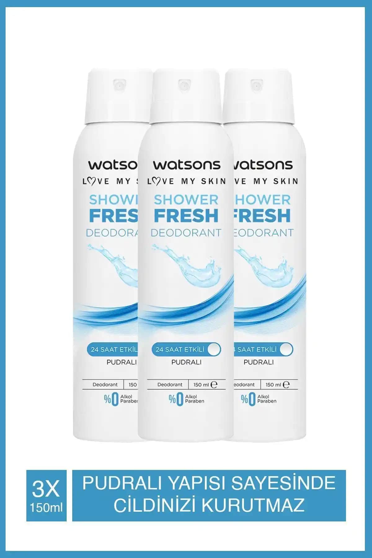 Watsons Shower Fresh Pudralı Deodorant Sprey: Ferahlık ve Doğa Dostu Kullanım