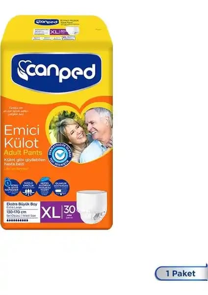 Canped Emici Külot XL 30'lu: 130-170 cm Bel Çevresine Uygun Bağımsızlık ve Sızdırmazlık