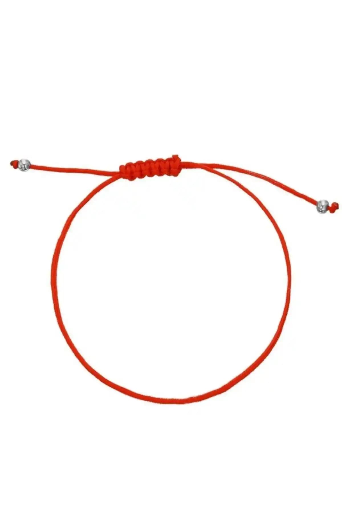 925 Ayar Gümüş Boncuklu Kırmızı İp Şans Bileklikleri Kadın ve Erkek Kullanımı İçin