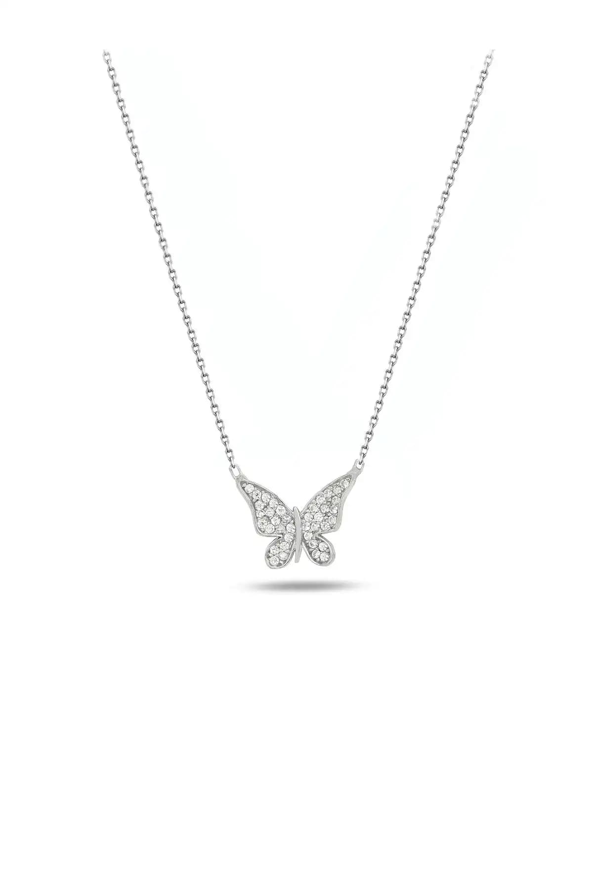 Brezza Lusso Jewelry Minimal Kelebek Motifli 925 Ayar Gümüş Kadın Kolyesi