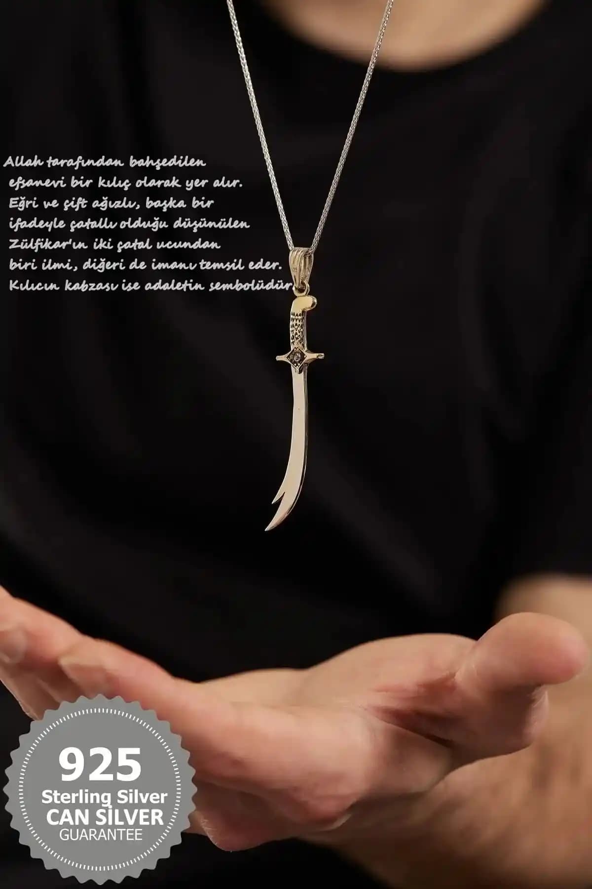 CAN SİLVER 925 Ayar Gümüş Reis Zülfikar Kolyesi Estetik ve Anlam Dolu Tasarım