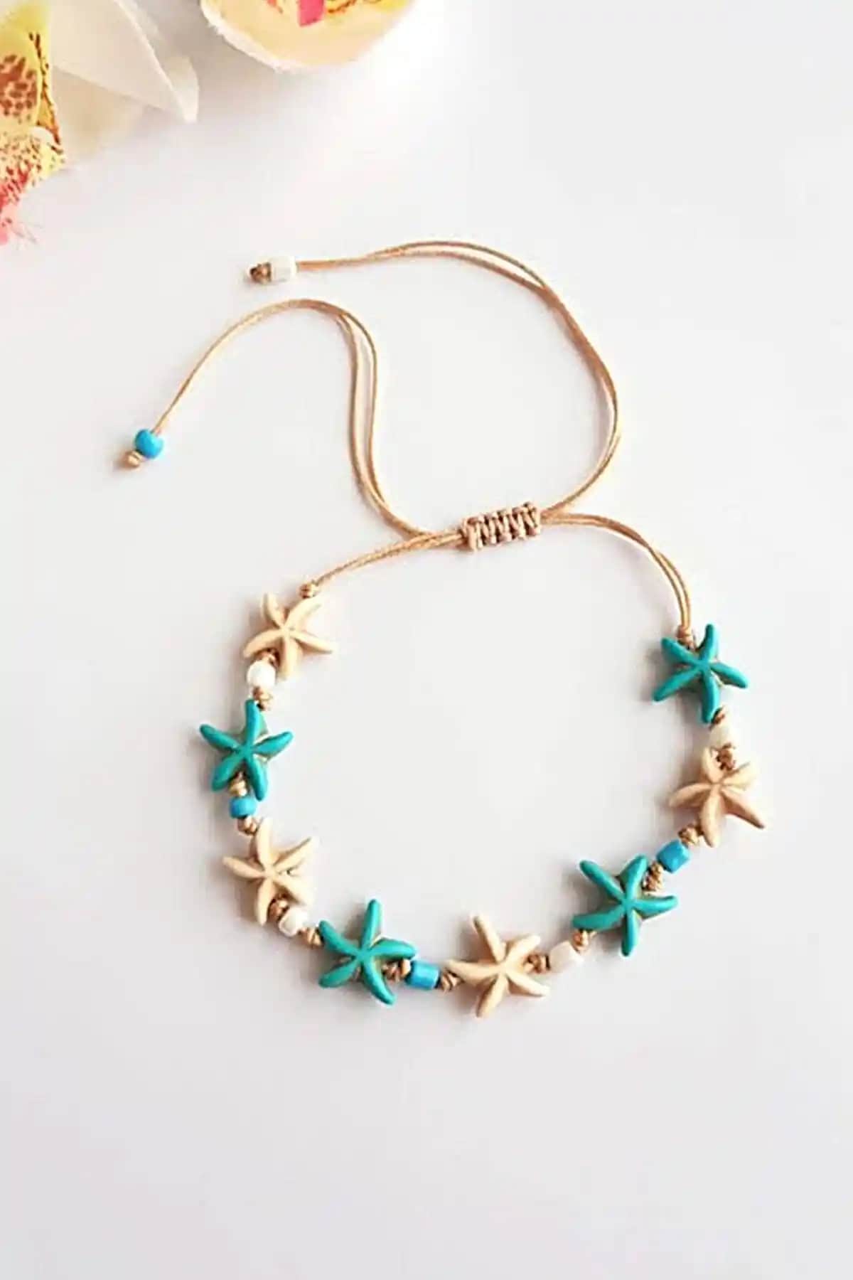 Deniz Yıldızı Temalı El Yapımı Halhal Bileklik - Şık ve Hafif Deniz Aksesuarı