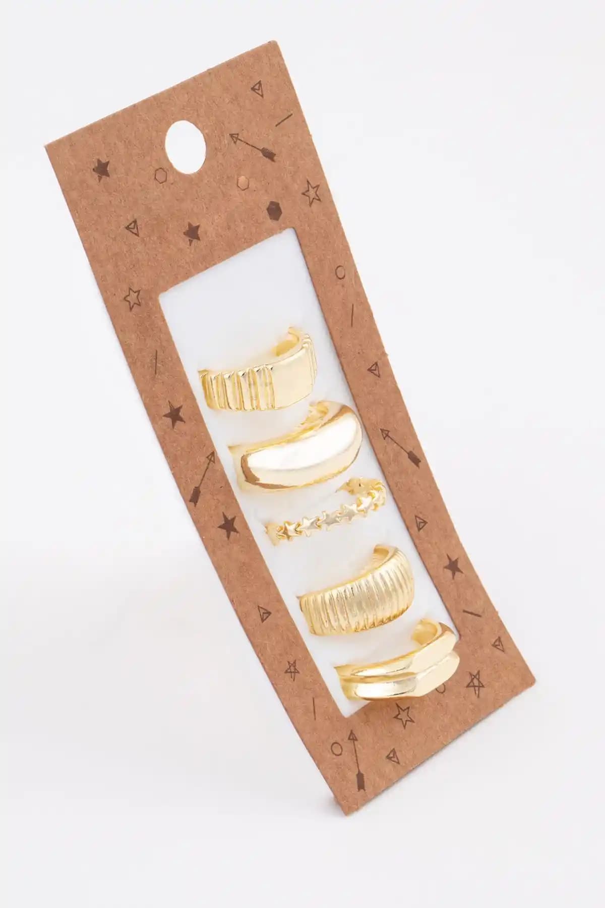 Ervalina 5'li Tasarım ve Genel Markalar Gold Seti Kadın Yüzükleri Karşılaştırması