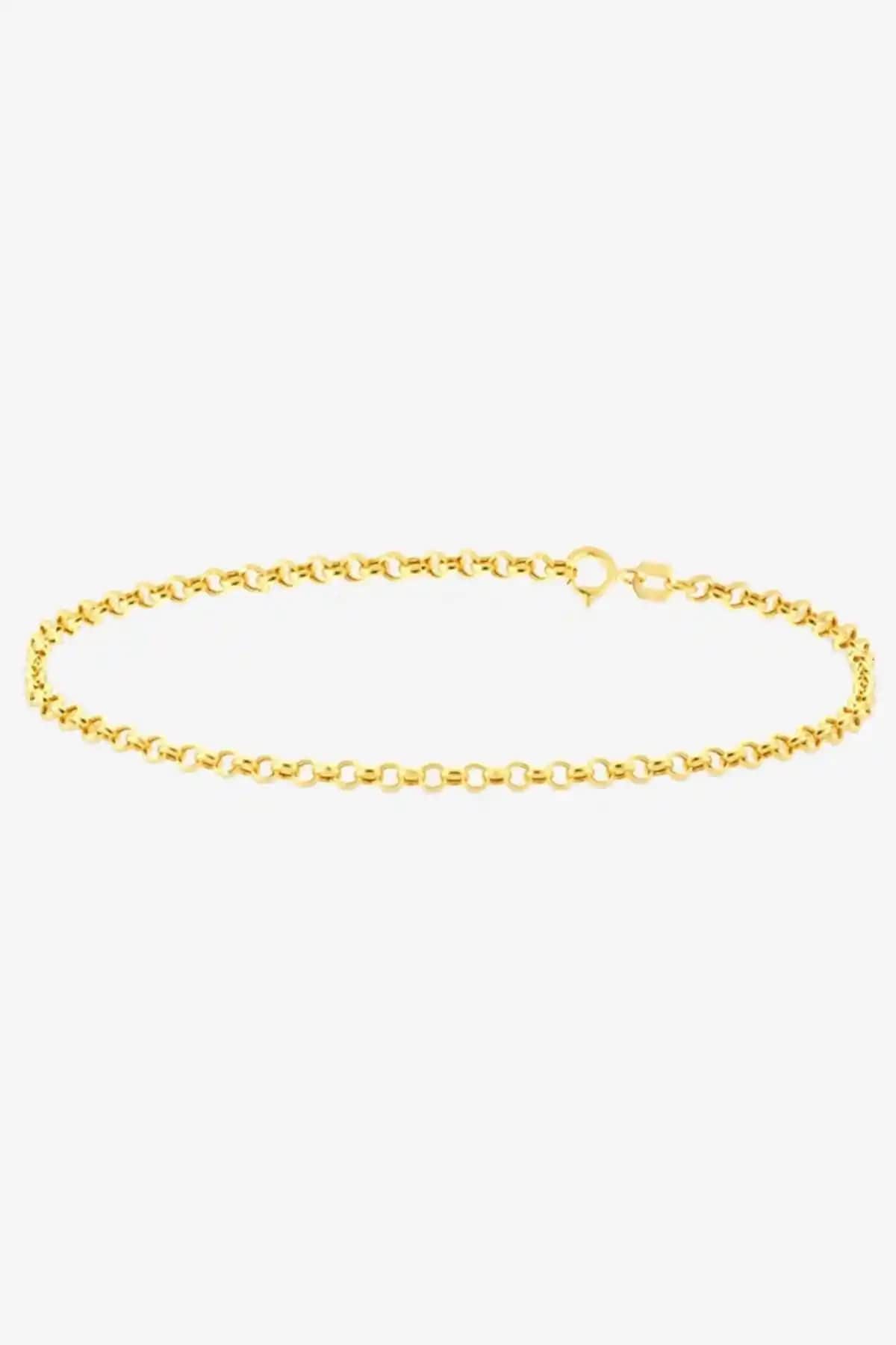 GençTaş Kuyumculuk 14 Ayar Altın Zincirli Bileklik Günlük Şıklık İçin Uygun