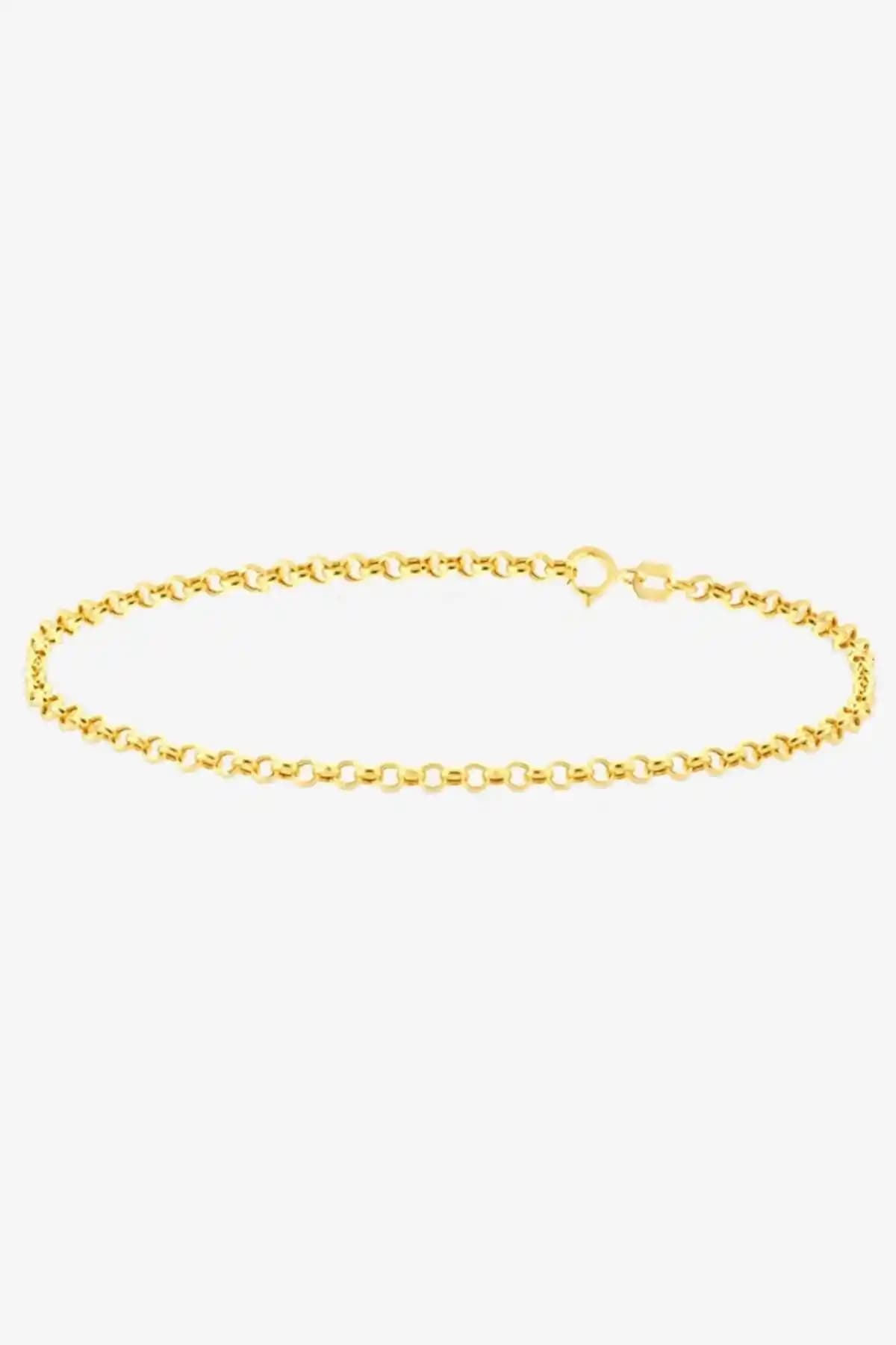 GençTaş Kuyumculuk 14 Ayar Altın Zincirli Bileklik Günlük Şıklık İçin Uygun