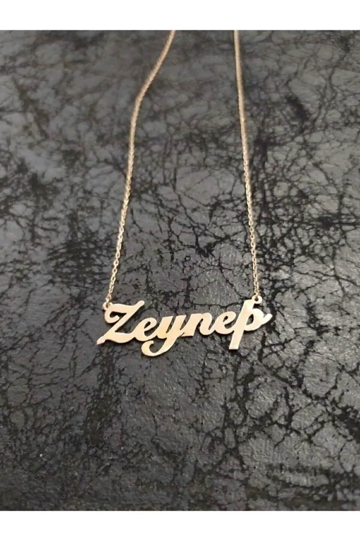 Genel Markalar Tek Isimli Pembe Gümüş Kolye Kişiye Özel ve Şık Tasarım