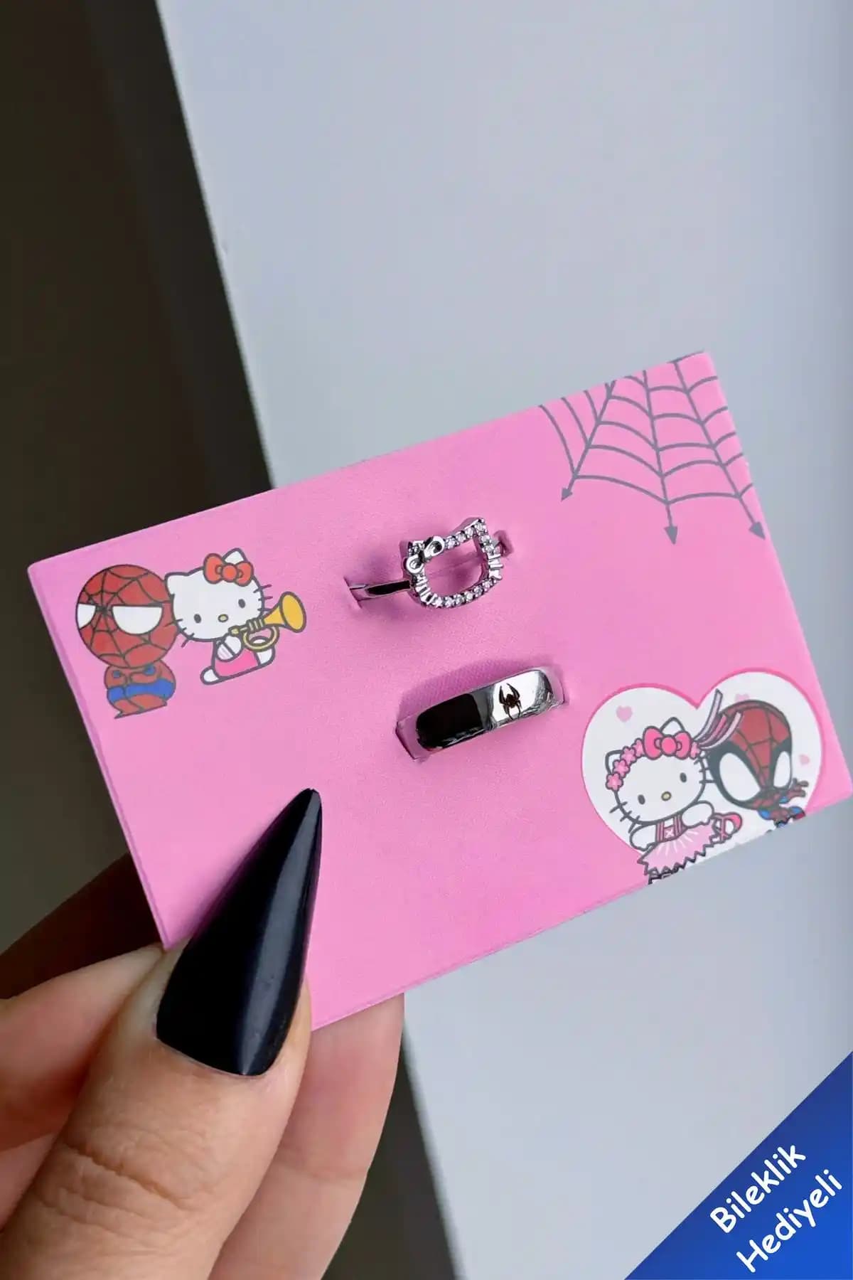 Hello Kitty ve Spiderman Temalı Ayarlanabilir Çift Yüzükleri Detaylı İnceleme ve Fiyat Bilgileri
