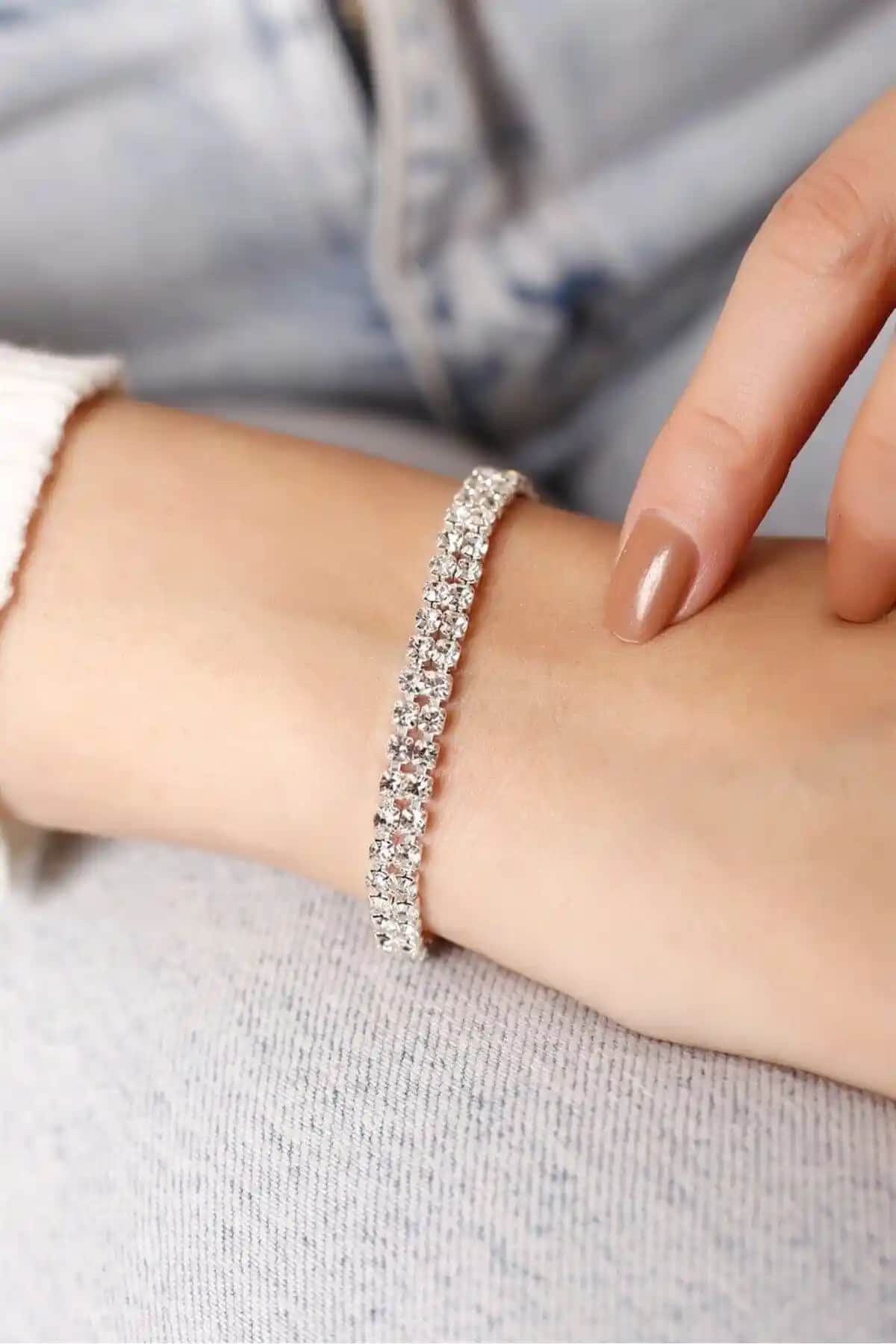 HUBANN Güç Kaplama 2 Sıralı Su Yolu Bileklik Modern ve Zarif Tasarım