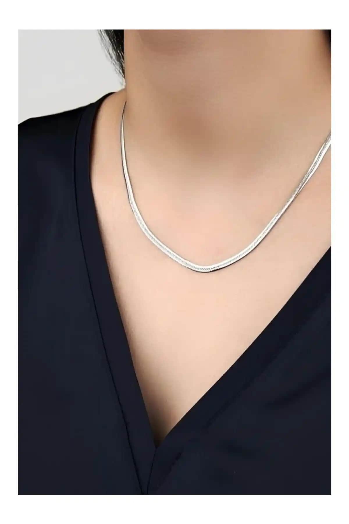 İtalyan İşçiliğiyle Yüksek Kaliteli 316L Paslanmaz Çelik Zincir Kolye 45 Cm