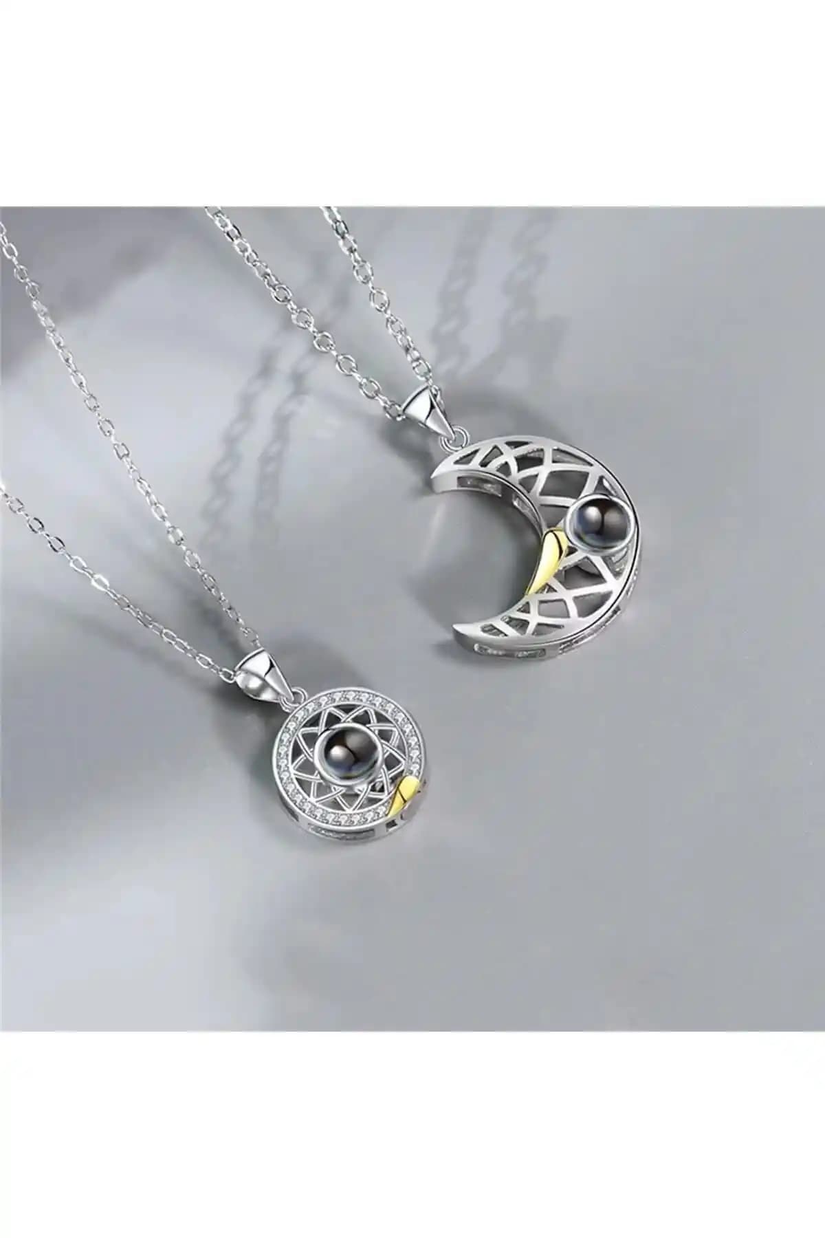 İYİ MODA Ay ve Güneş Mıknatıslı Sevgili Kolyesi: Romantizm ve Şıklığın Buluşması