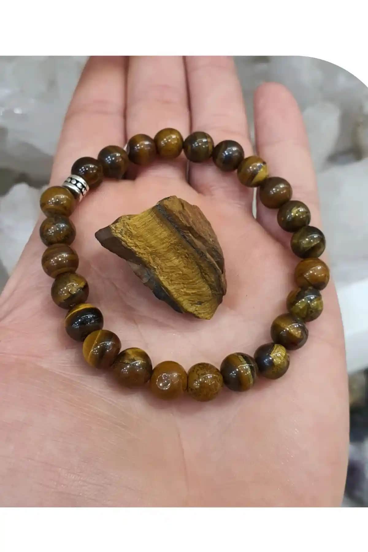 Kaplan Gözü Doğaltaş Bileklik 8 Mm ile Şıklığa Doğal Bir Dokunuş Yapın