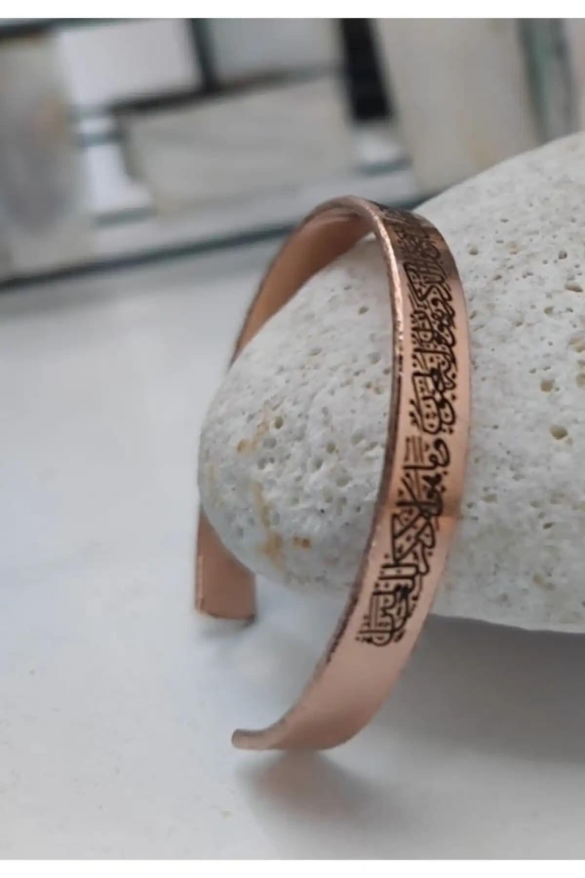KAVELE %100 Bakır Bileklik Unisex Geleneksel Motiflerle Modern Tasarım