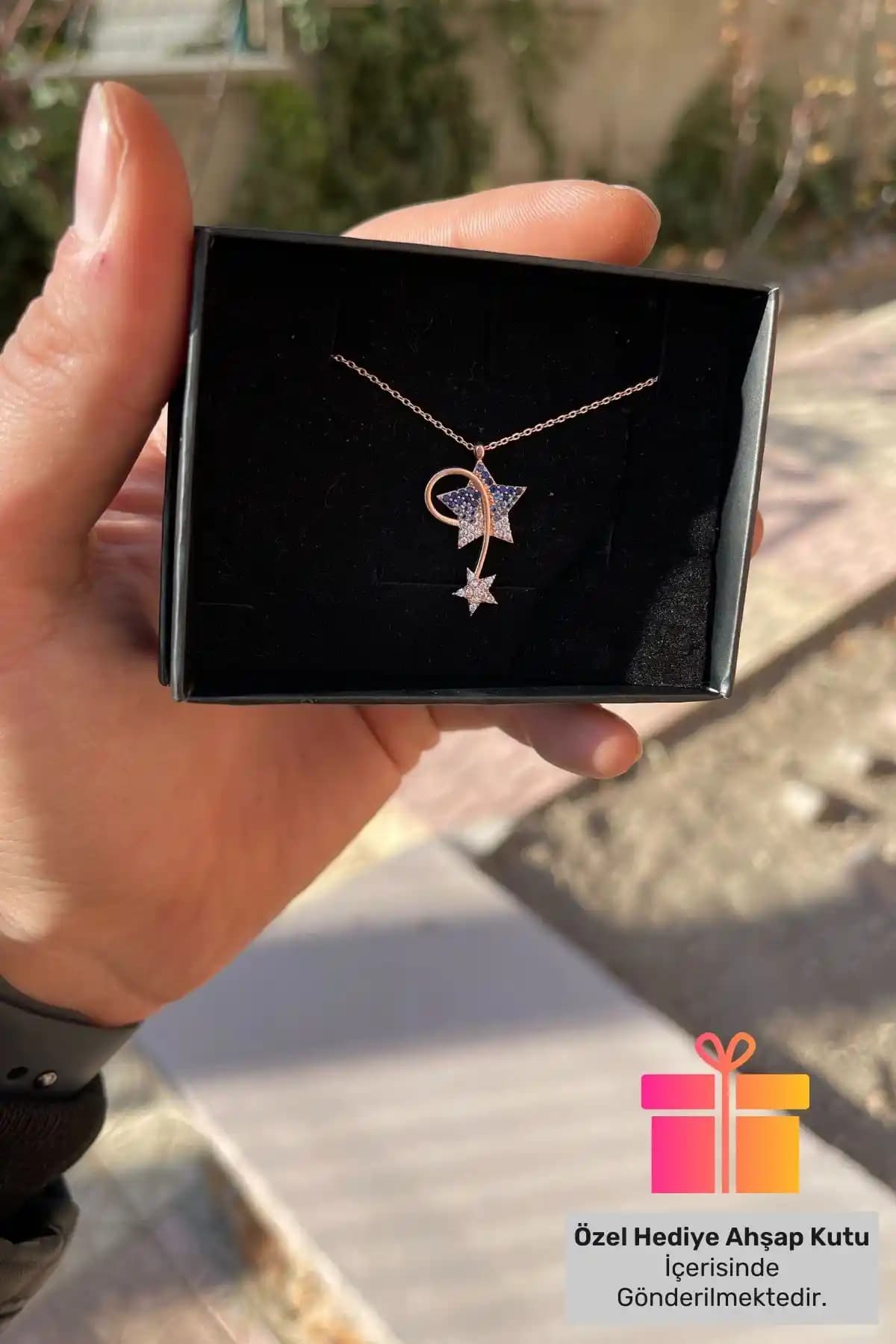 Lucente Jewellery Pembe Zirkon Taşlı Gümüş Kolye Hediye Kutusu ile Şıklık ve Zarafet