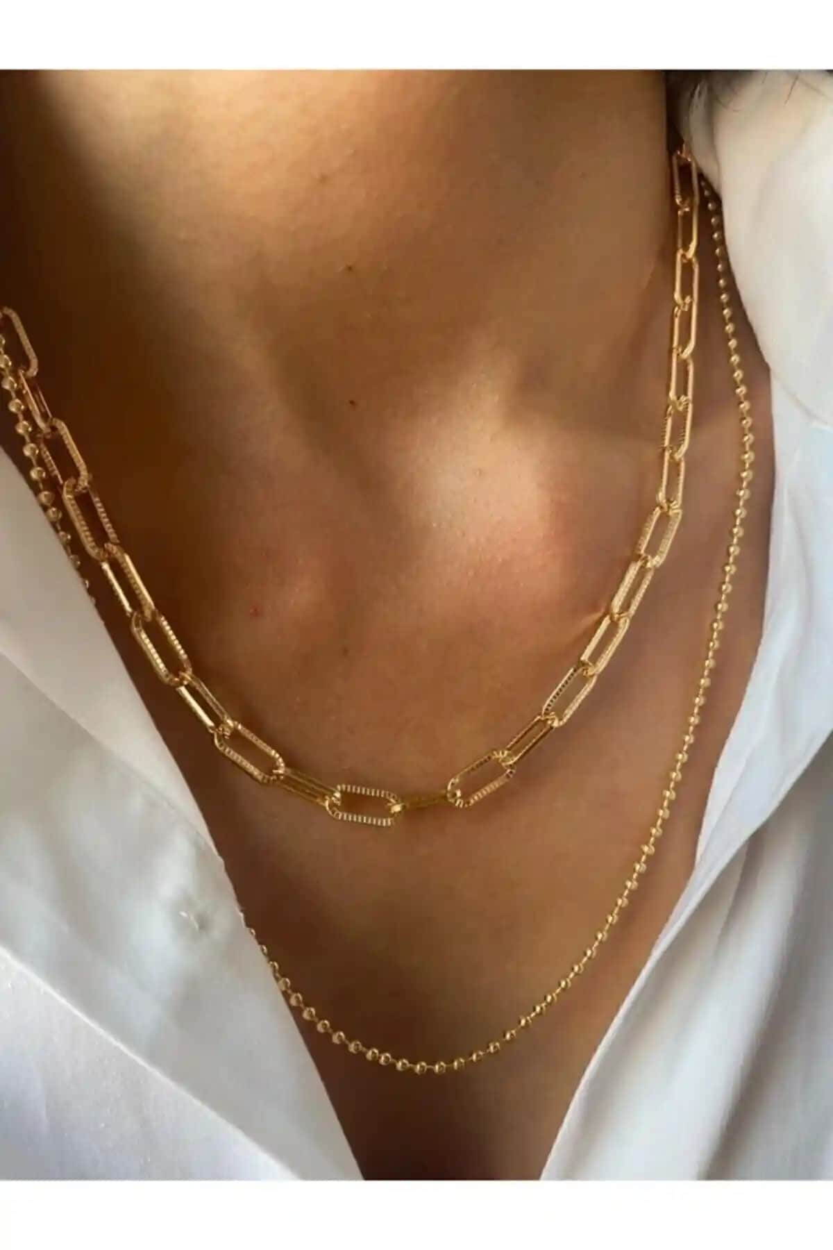 MagicStone Top Zincirli İkili Kolye Seti ile Şıklık ve Zarafeti Yakalayın