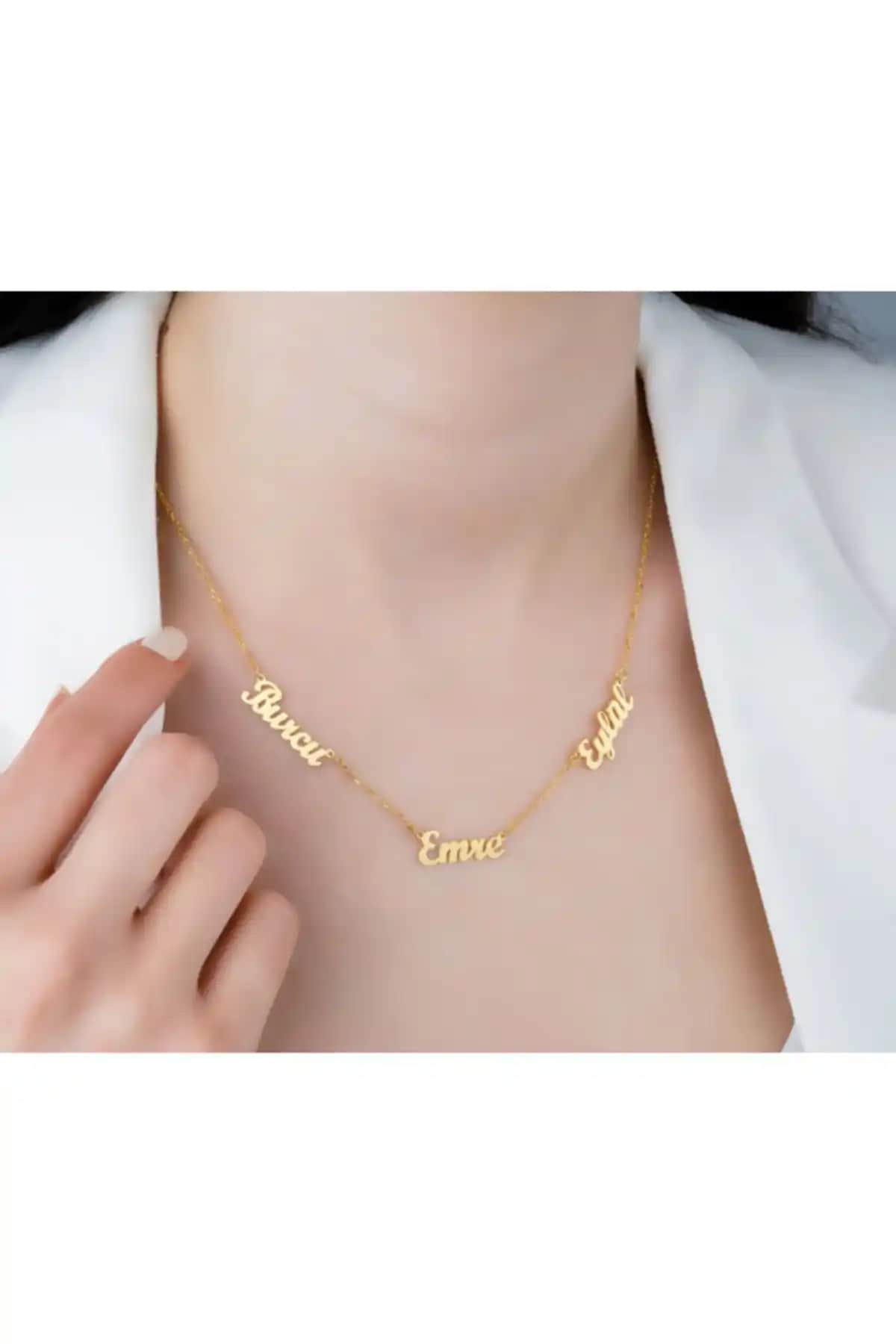 MidyatMelek 925 Ayar Gümüş Aile Kolyesi Çok Renkli Opal Taşlı Kişiselleştirilebilir Tasarım