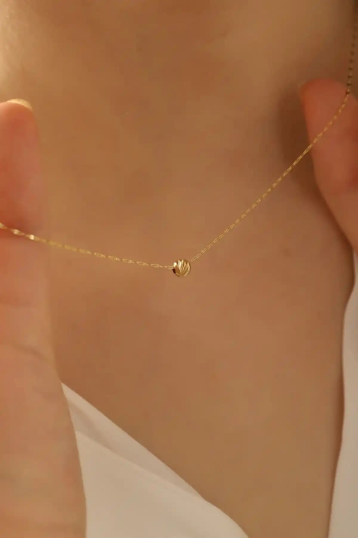 Milet Kuyumculuk 14 Ayar Altın Dorika Zincir Kolye Zarif ve Şık Tasarım