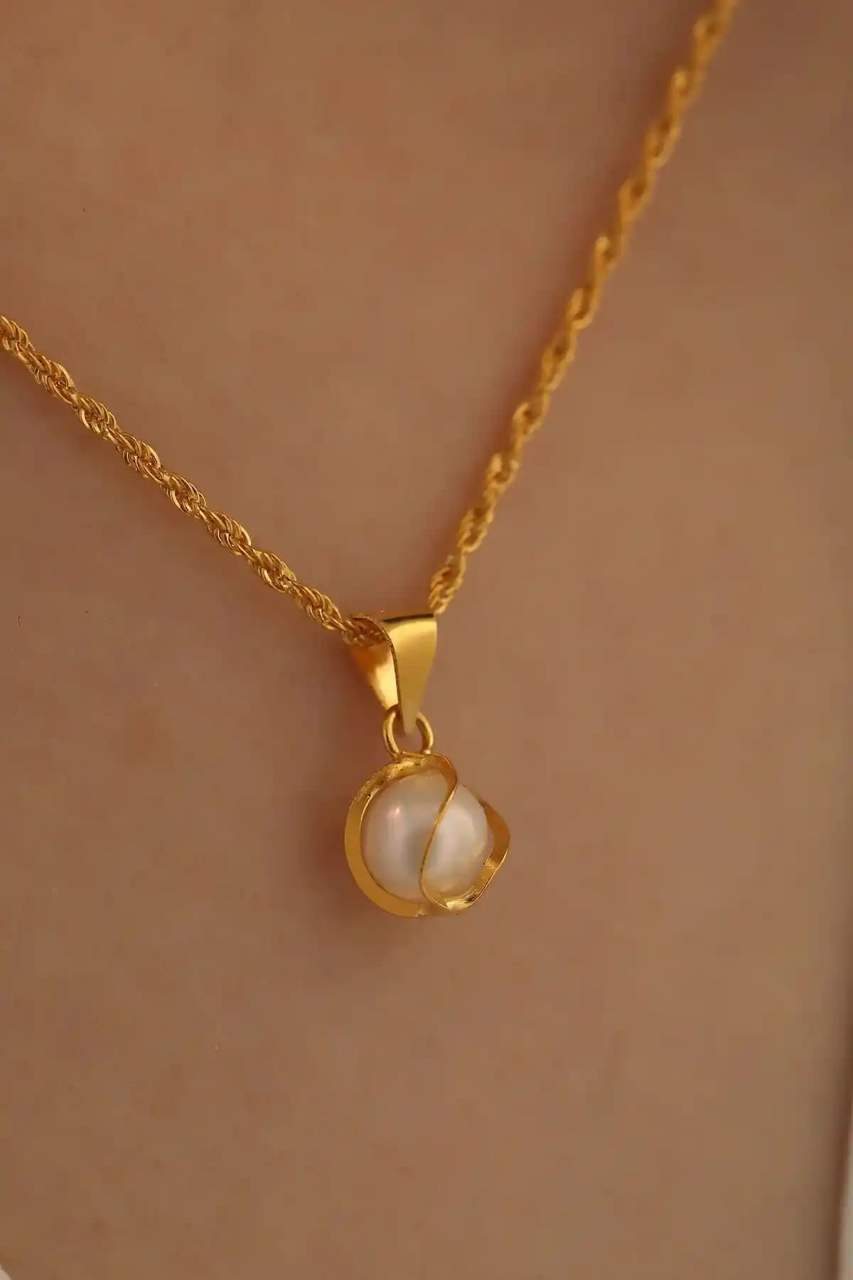 Milet Kuyumculuk 14 Ayar Altın İnci Kafesli Halat Zincir Kolye Özellikleri ve Detaylar