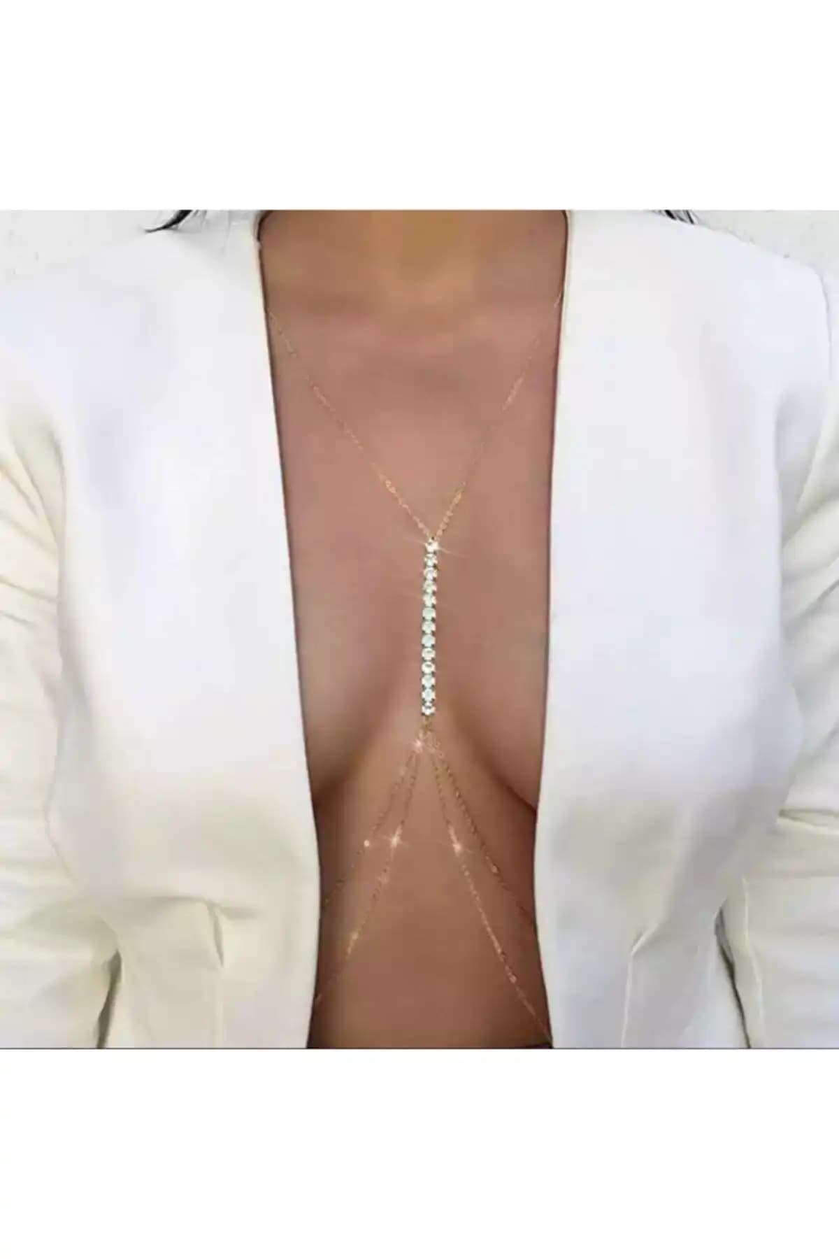 MisBoho Kristal Taşlı Altın Renk Vücut Zinciri: Modern ve Şık Aksesuar Seçenekleri