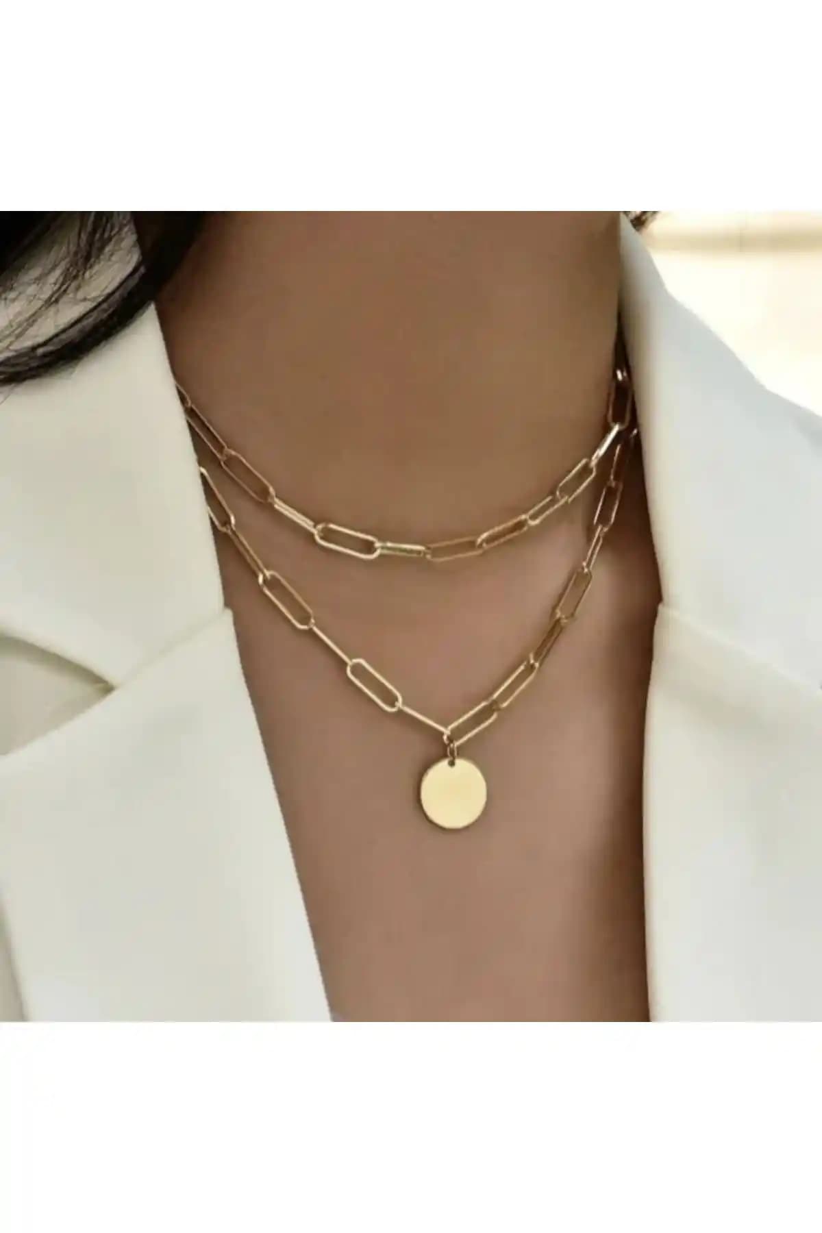 Monalisa Toka Kadın 2'li Gold Kolye Seti Şıklık ve Zarafetin Modern Buluşması