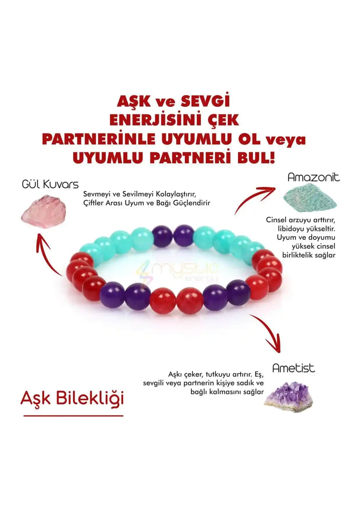 Mystic Energy Doğal Taş Çiftler Uyum ve Sevgi Bilekliği: Ruhsal Denge ve Aşk İçin Tasarım