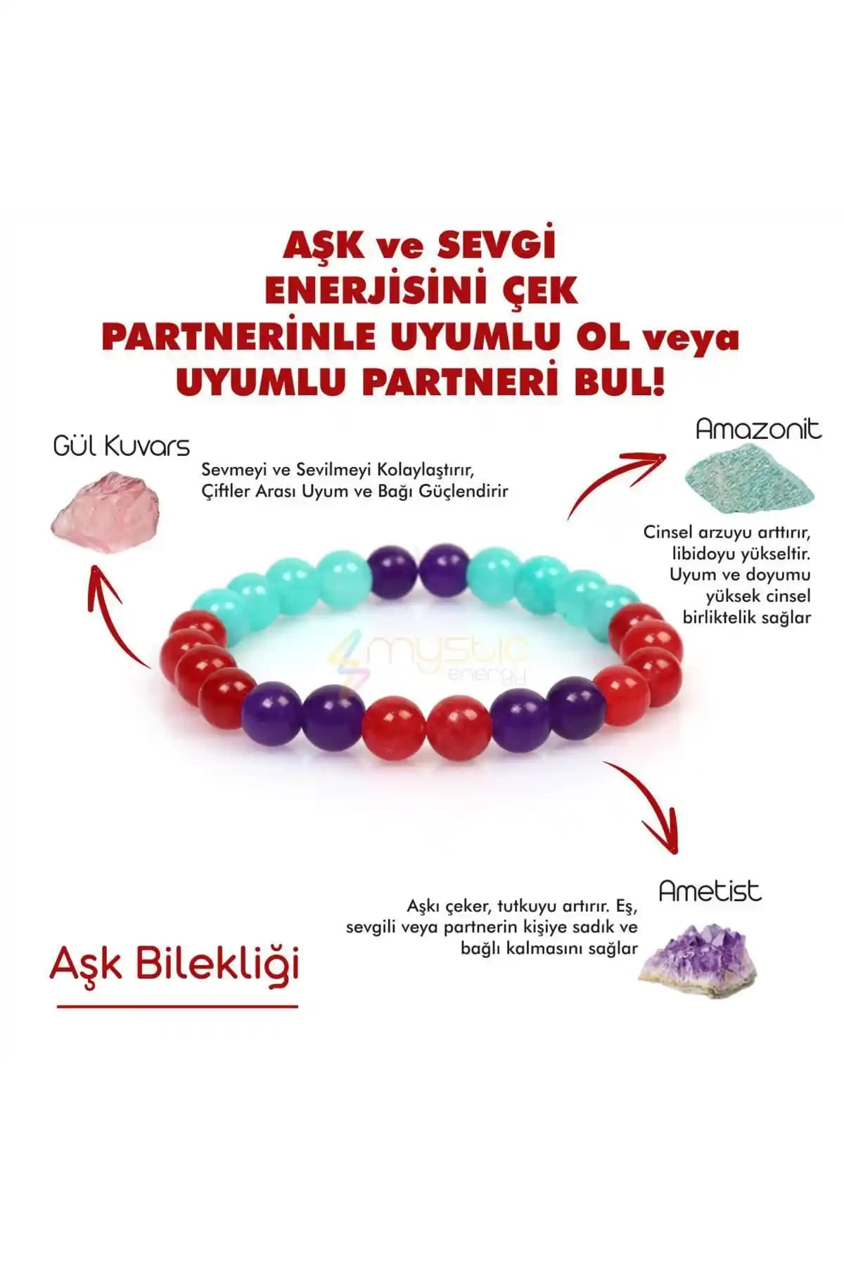 Mystic Energy Doğal Taş Çiftler Uyum ve Sevgi Bilekliği: Ruhsal Denge ve Aşk İçin Tasarım