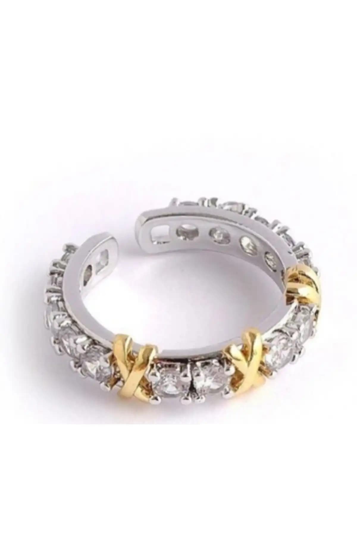 NILL Store Özel Seri Tiffany X Yüzük Modern ve Şık Ayarlanabilir Takı Seçeneği