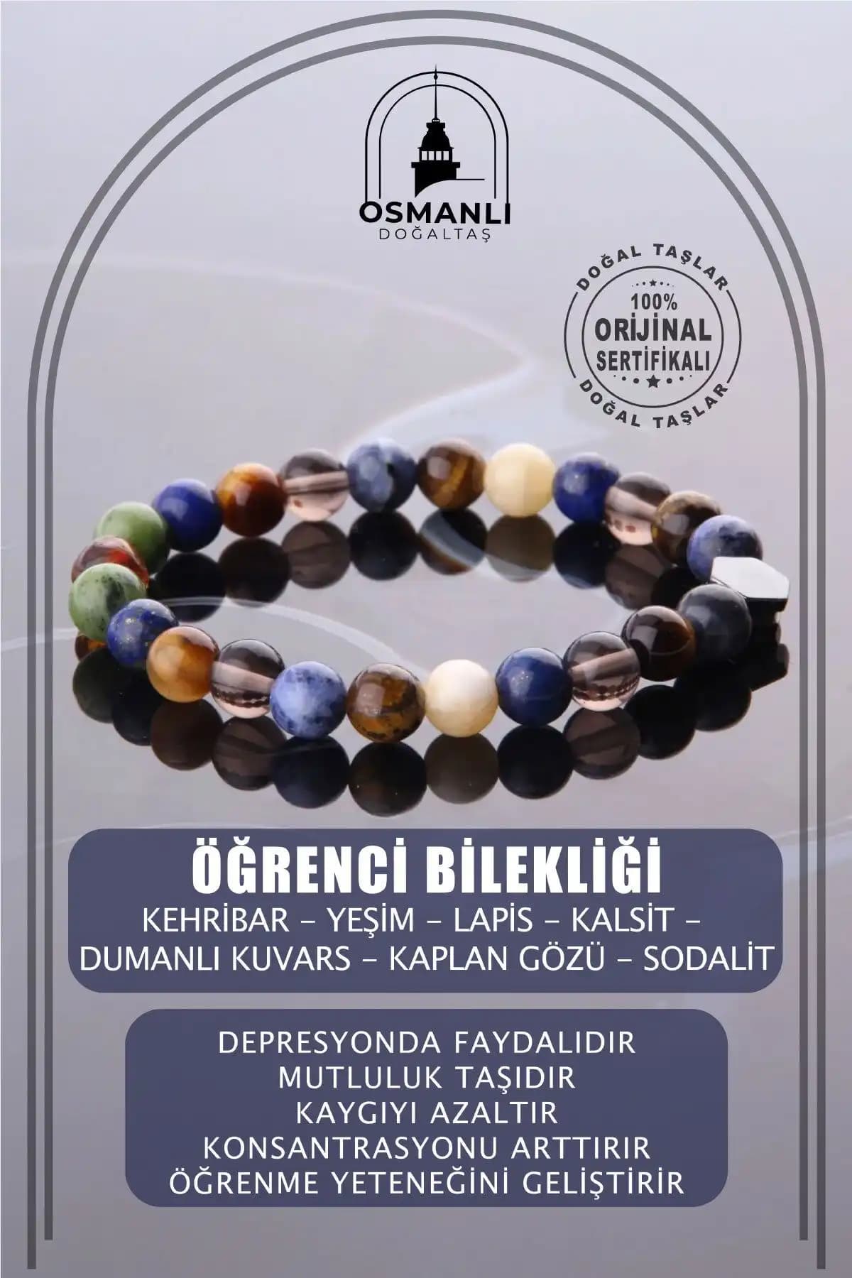 Osmanlı Doğal Taş Öğrenci Bilekliği: Şıklık ve Ruhsal Denge Sunan Enerjik Aksesuar
