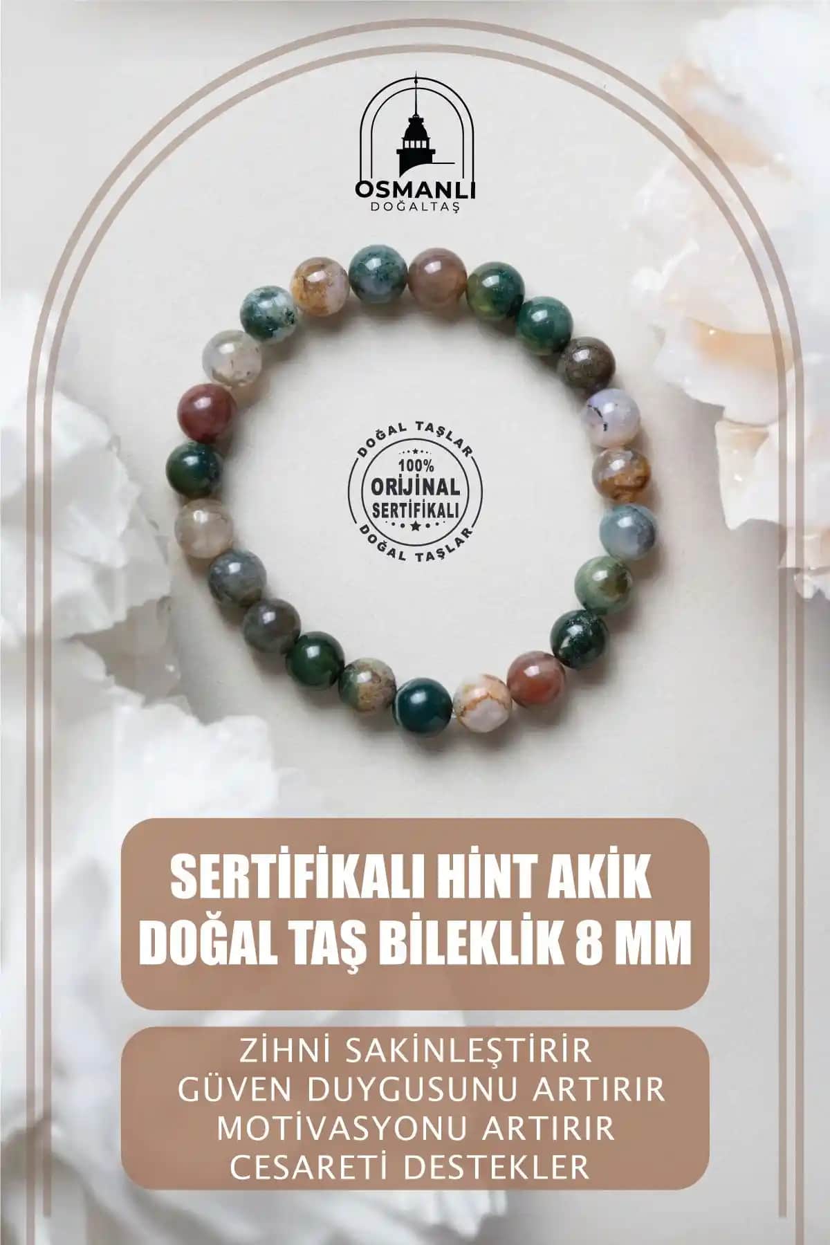 Osmanlı Doğal Taş Sertifikalı Hint Akik Bileklik: Enerji ve Denge Sağlayan Takı