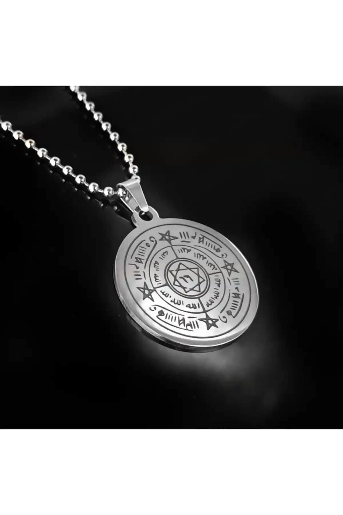 Osmanlı Esintili Manevi Gümüş Kolye Celcelutiye ve İsmi Azam Vefki