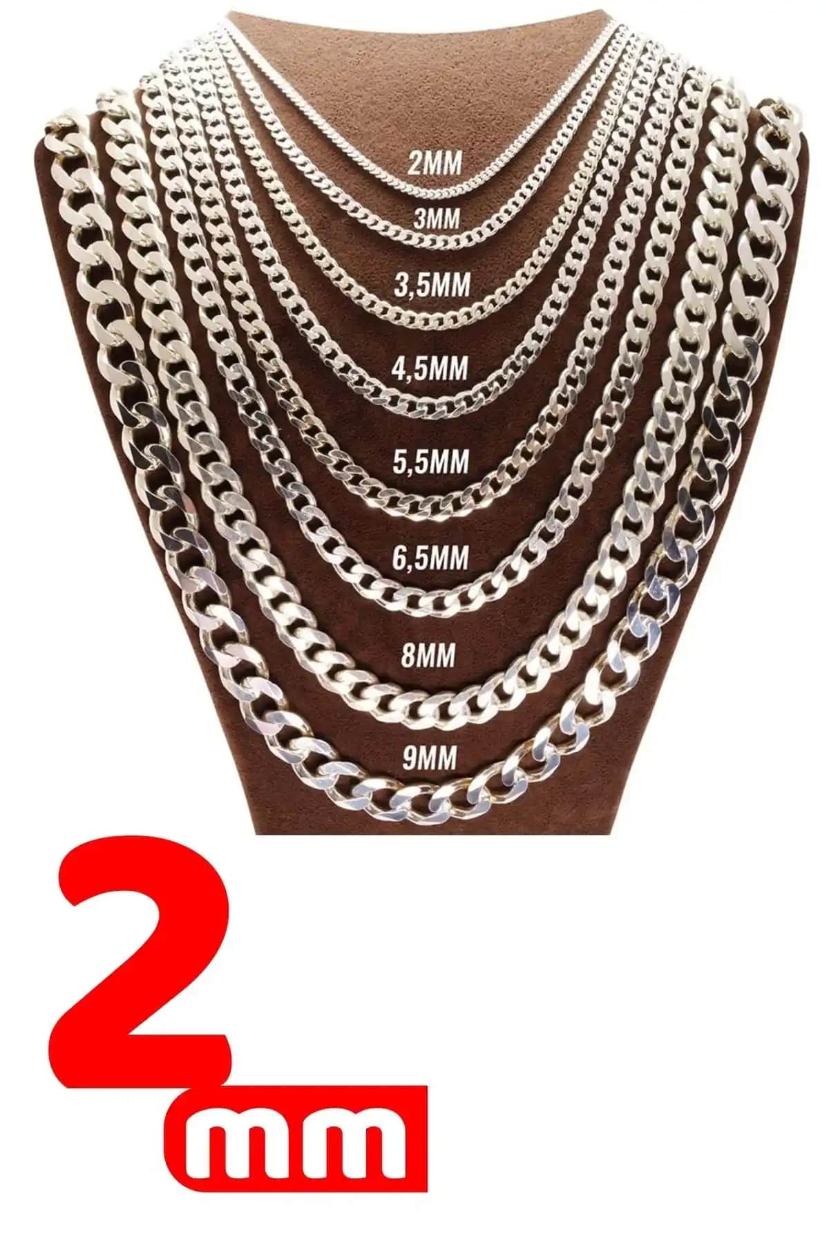 Osmanlı Gümüş 2mm Gurmet Model Erkek Kolye Zinciri Kaliteli ve Zarif Tasarım