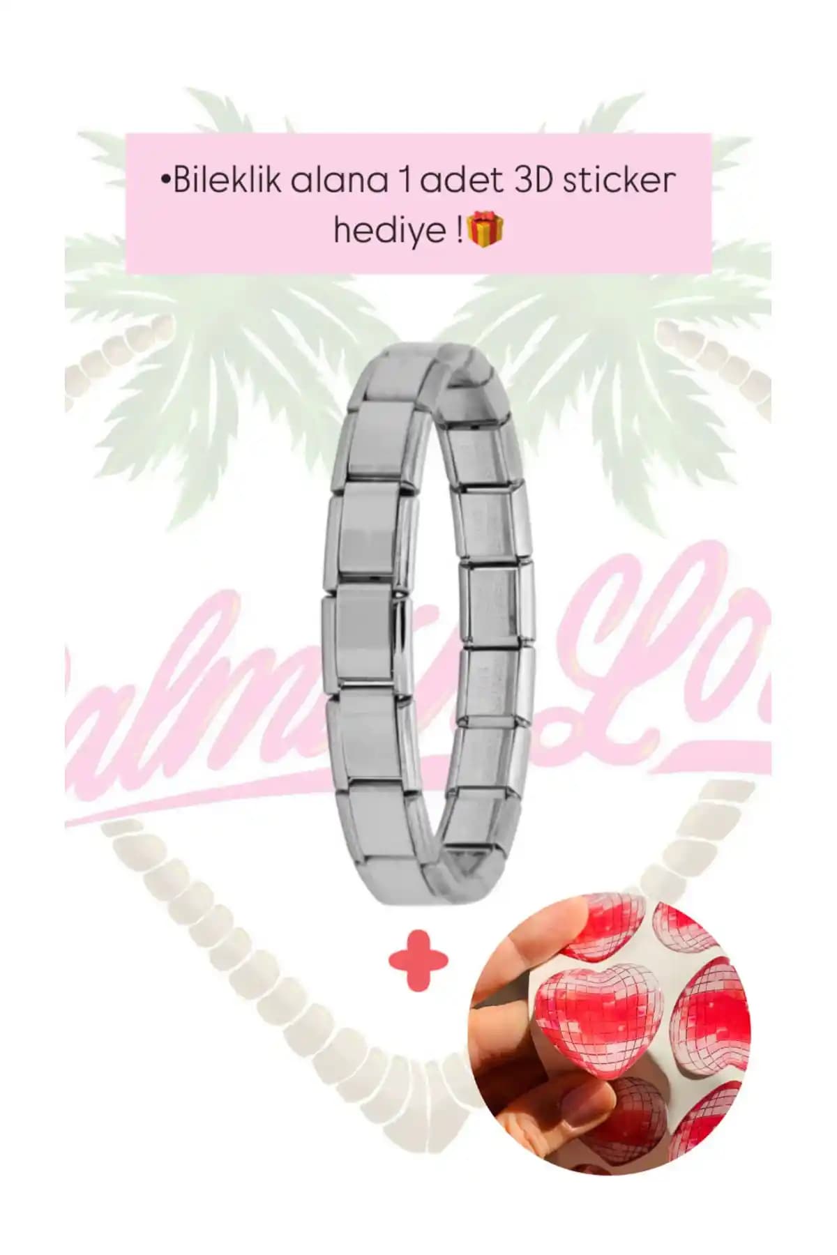 Palmish Lover İtalyan Charm Çelik Bileklik: Dayanıklı ve Şık Tasarım, Hediye Seçeneği