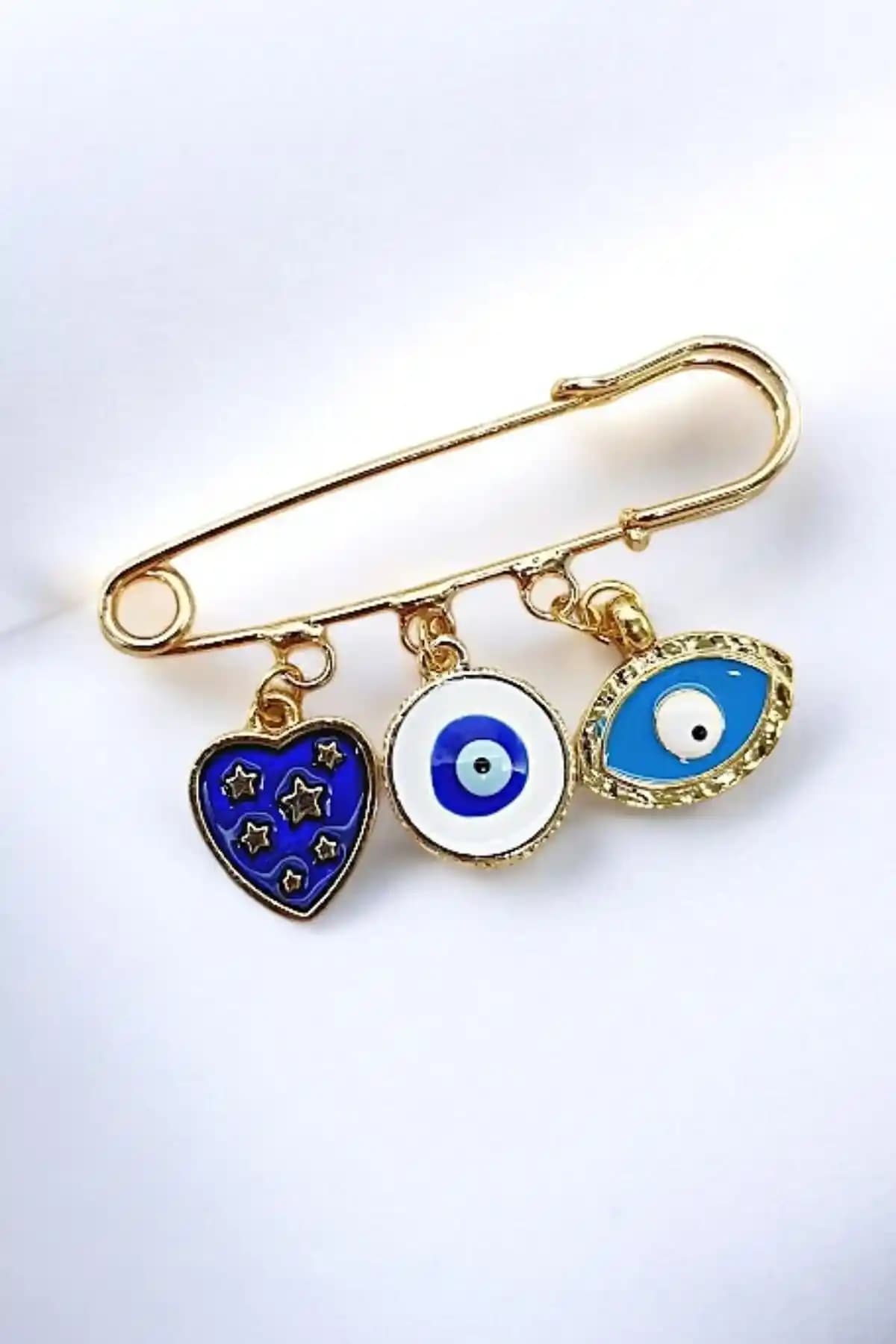 PETEK AKSESUAR Maşallah Nazar Göz Kalp Yıl<dı>z Broşu Şıklık ve Zarafetin Modern Buluşması