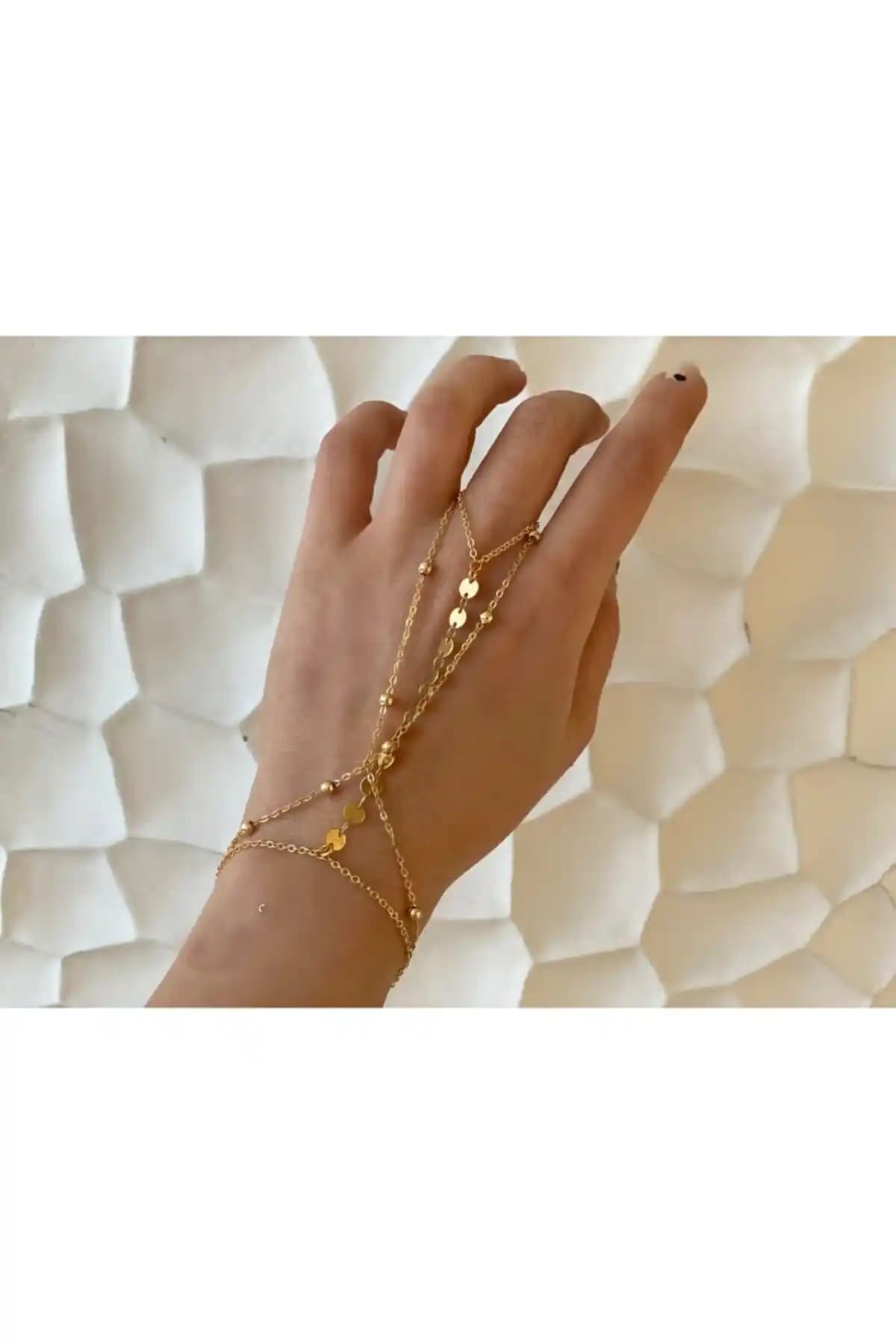 Pop Up Store Gold İkili El Aksesuarı Set ve Ringbox Gold Pullu Zincir Şahmeran Karşılaştırması