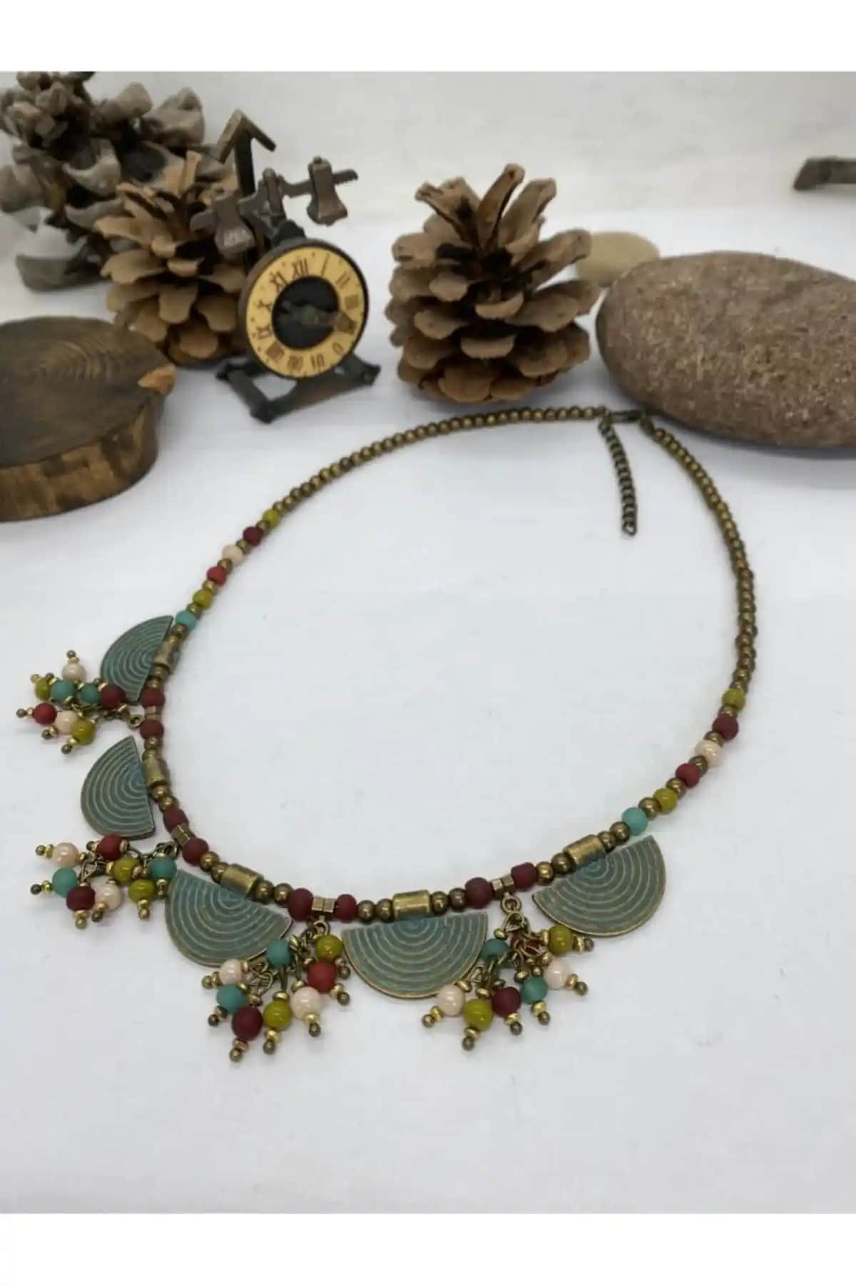 Porsuk Alternatif El Yapımı Bohem Renkli Kolye Otantik ve Dayanıklı Tasarım