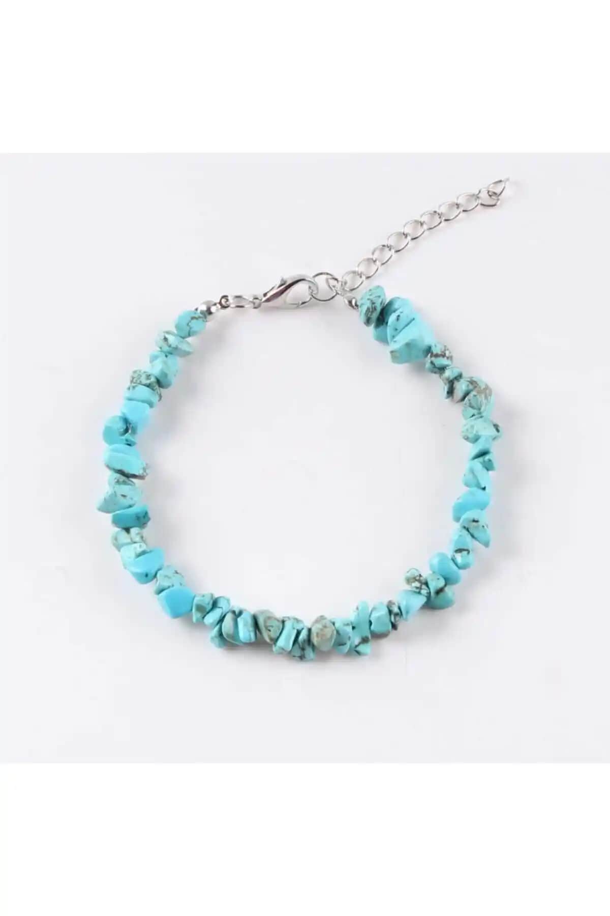 SARRAF Doğaltaş Turkuaz Kırık Bileklik: Şıklık ve Şifa Sunan Doğal Takı Seçeneği