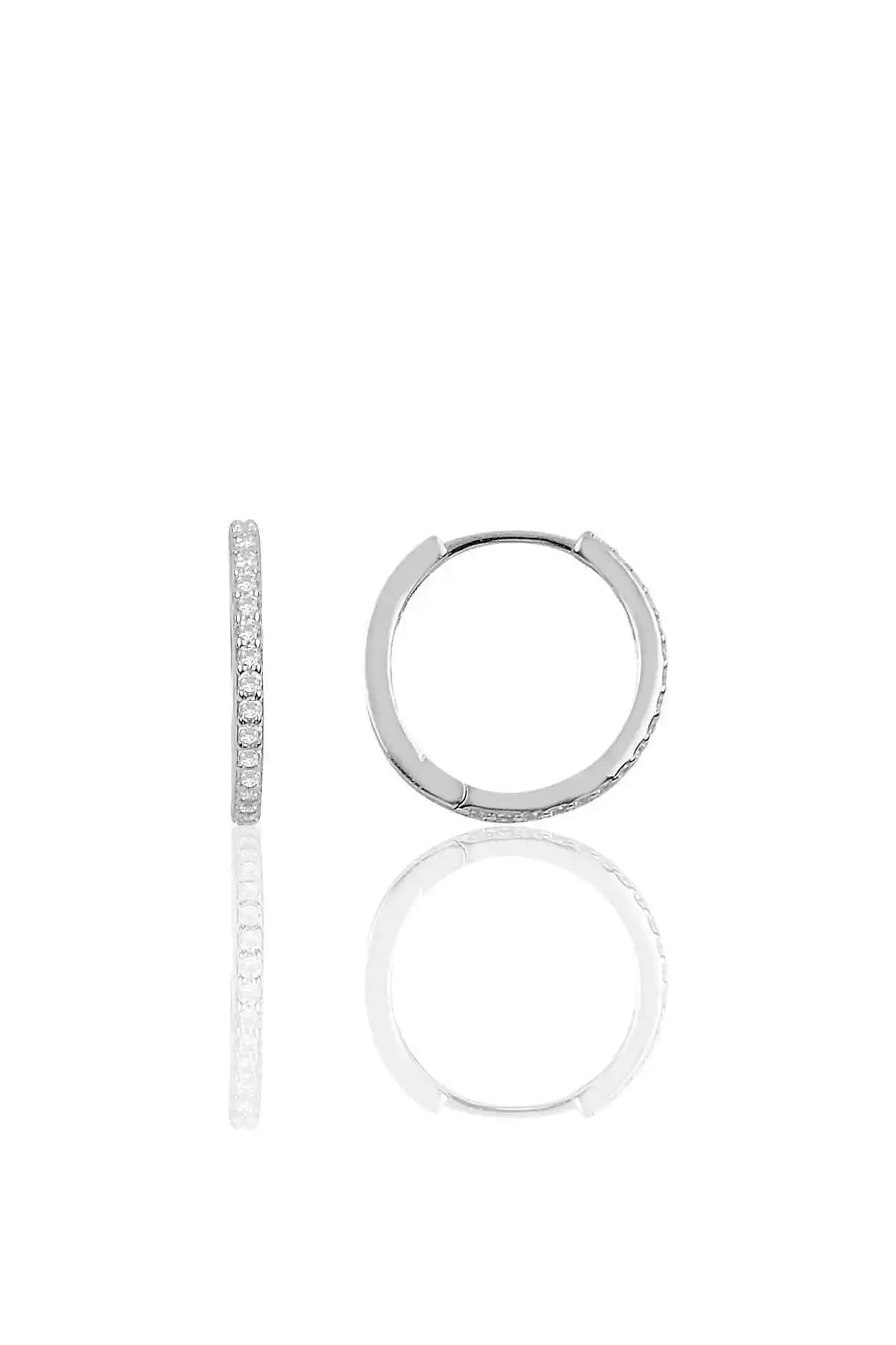 Söğütlü Silver Gümüş 17 mm Rodyumlu Zirkon Taşlı Tamtur Halka Küpe Tanıtımı ve Özellikleri