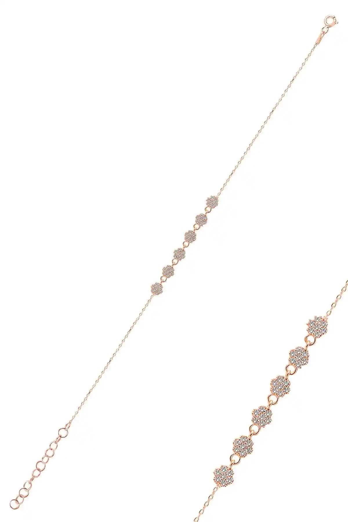 Söğütlü Silver Gümüş Rose Zirkon Taşlı Çiçek Bileklik: Zarif ve Doğal Tasarım