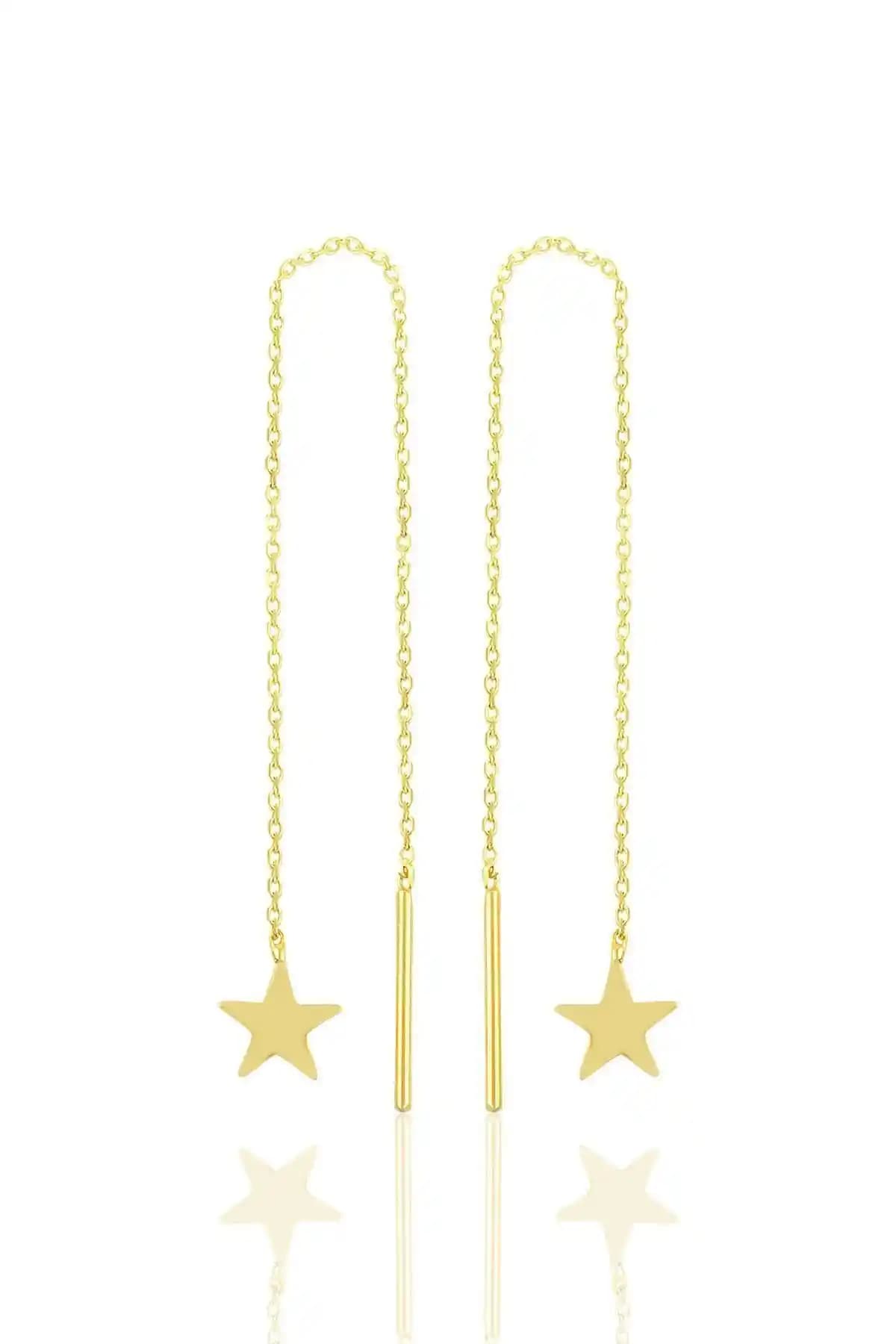 Söğütlü Silver Yıldız Motifli Gümüş Küpe Modern ve Klasik Şıklık Sunar