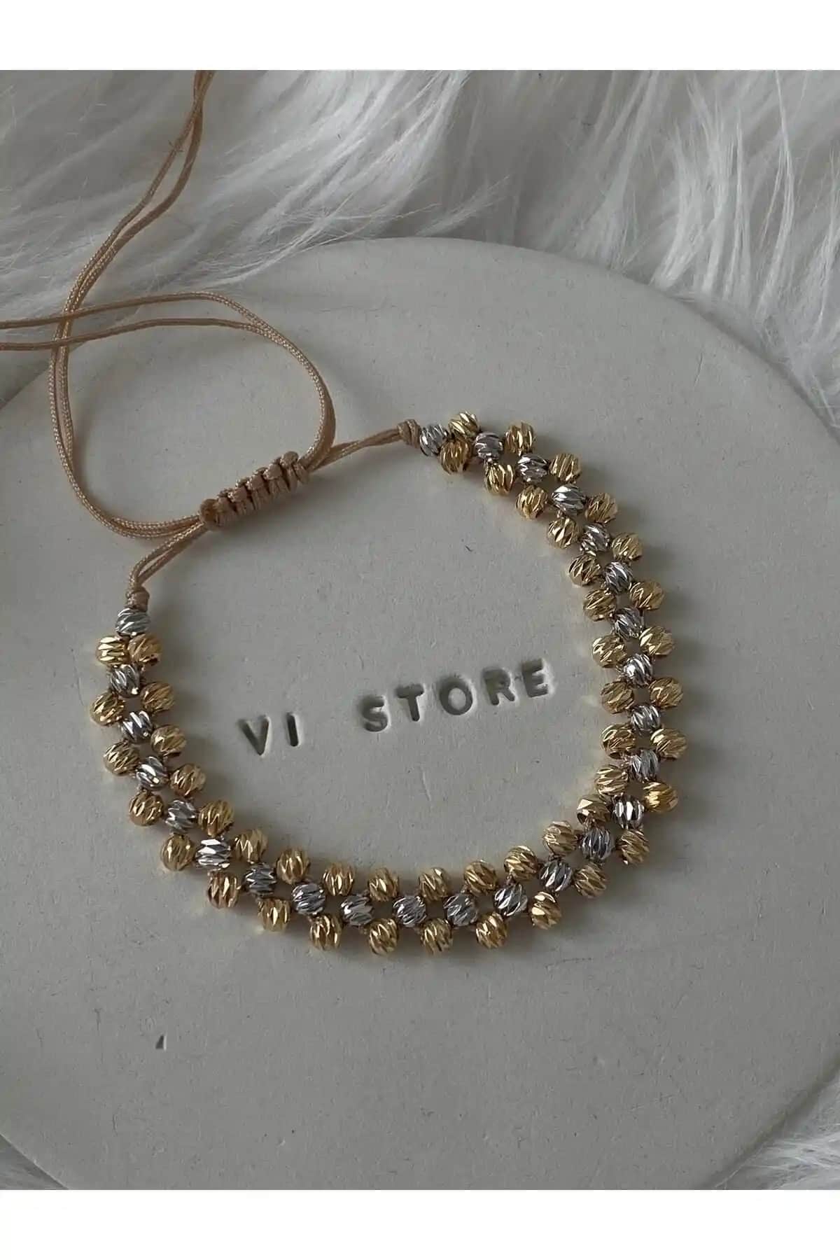 Vi Store Jewelry Asansörlü Çift Renk Dorika Bileklik: Şık ve Kullanışlı Modern Takı Tasarımı