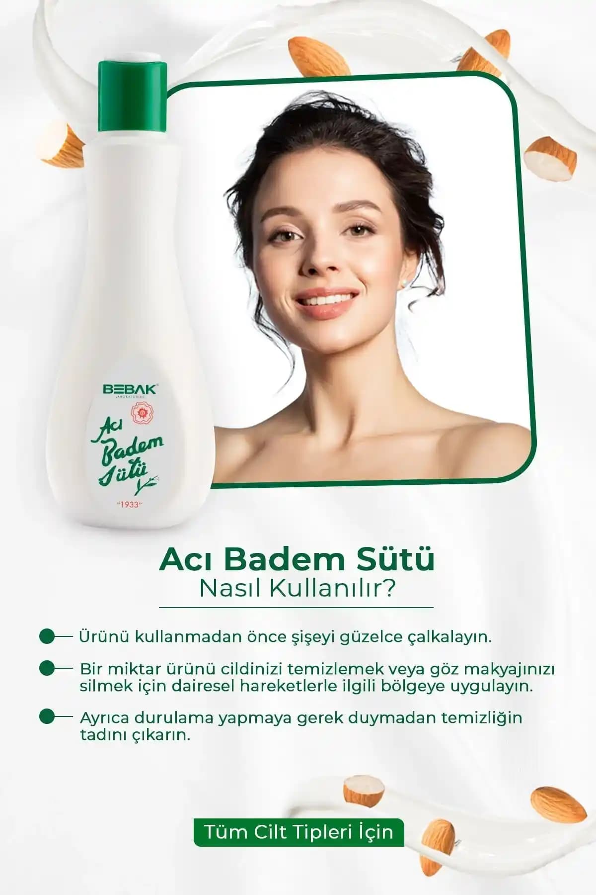 Bebak Acı Badem Sütü: Doğal İçeriğiyle Çok Yönlü Cilt Bakım Ürünü Özeti